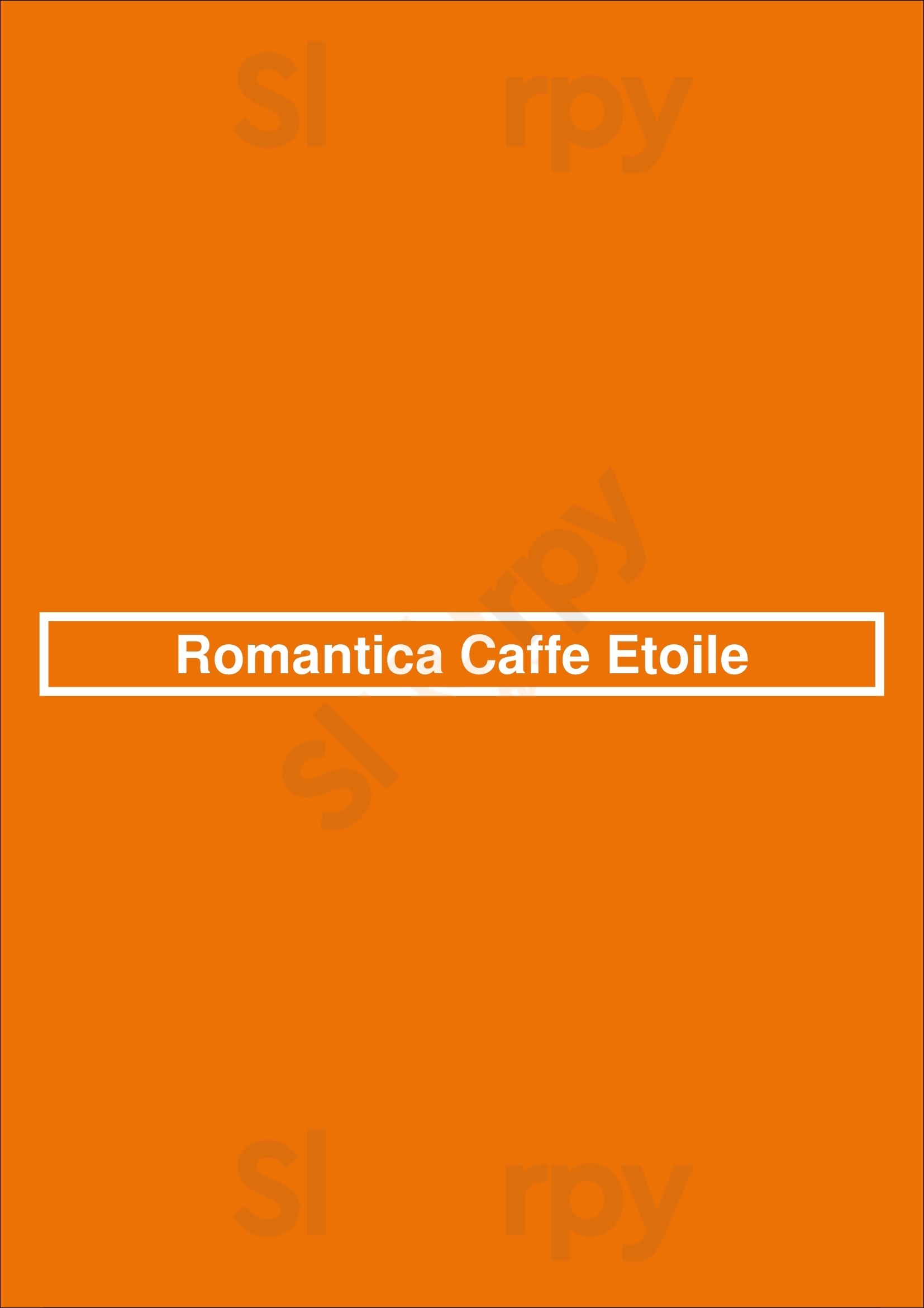 Romantica Caffe Etoile Paris Menu - 1