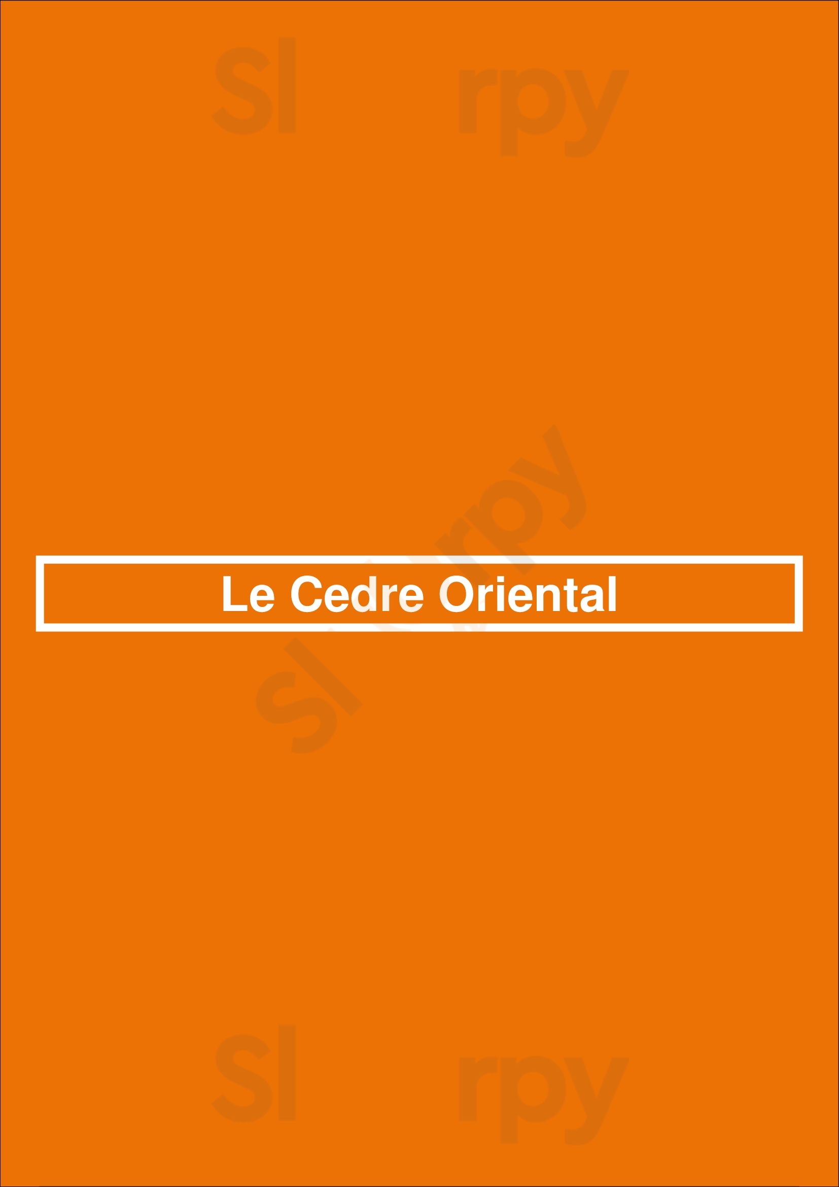 Le Cedre Oriental Paris Menu - 1