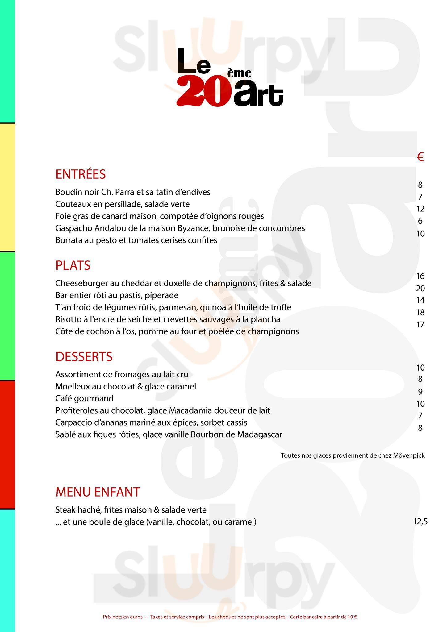 Le 20ème Art Paris Menu - 1