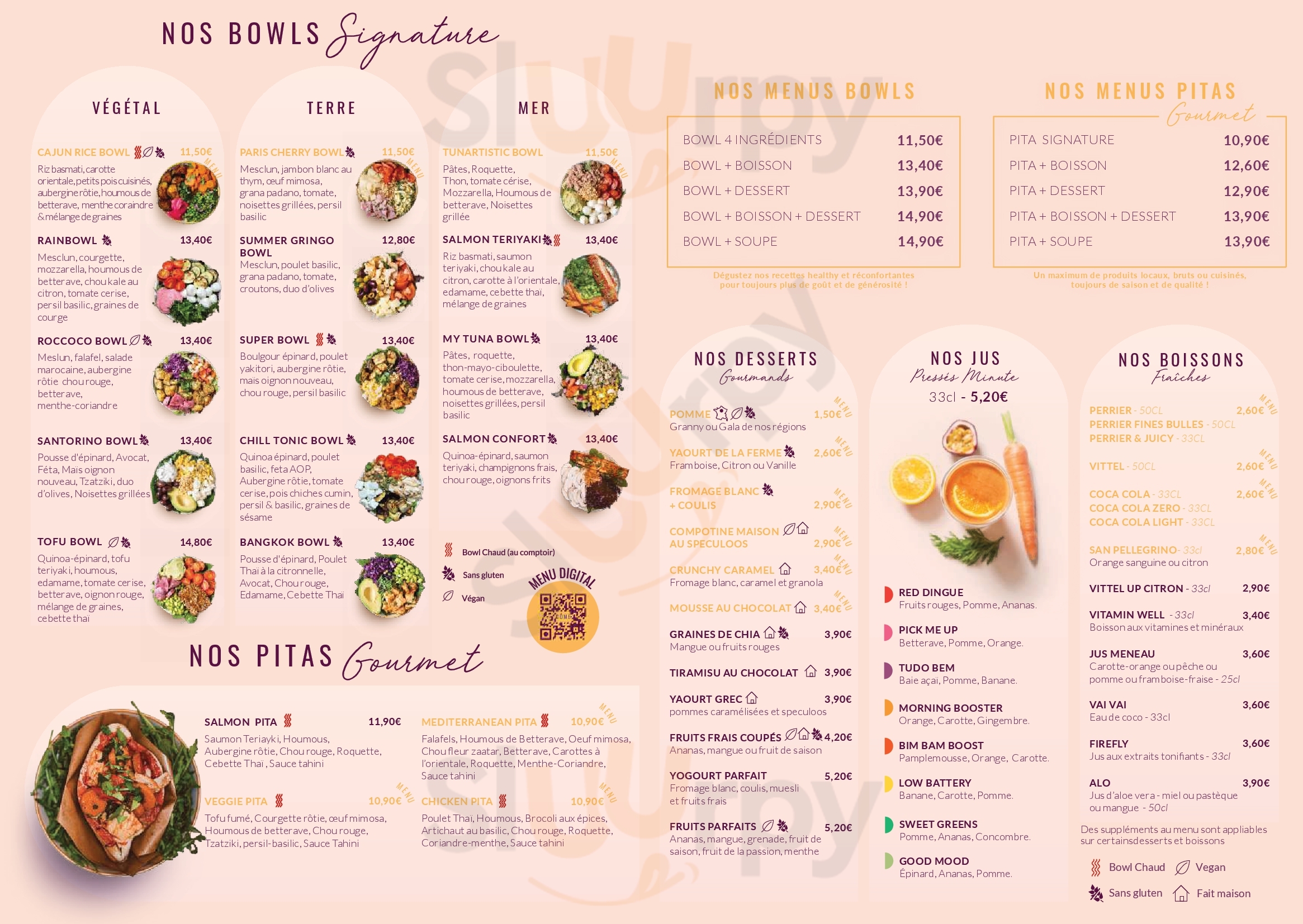 Côme Bourse Paris Menu - 1