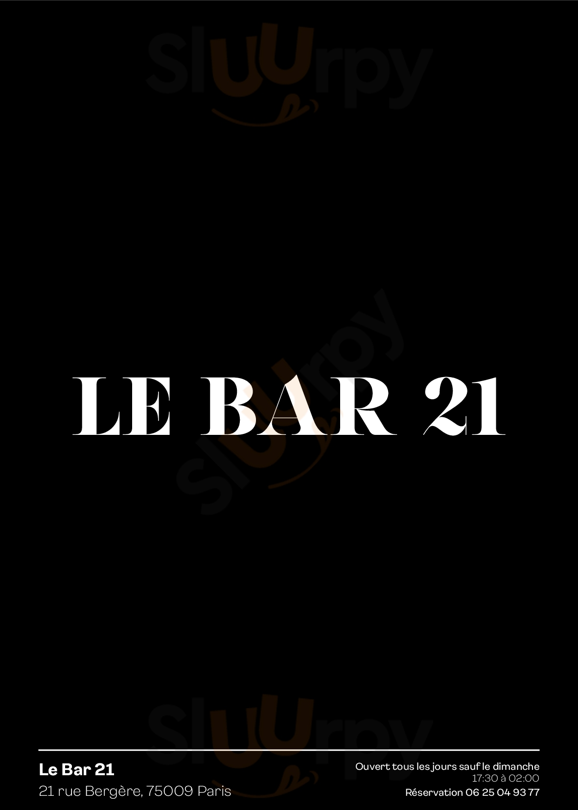 Le Bar 21 Paris Menu - 1