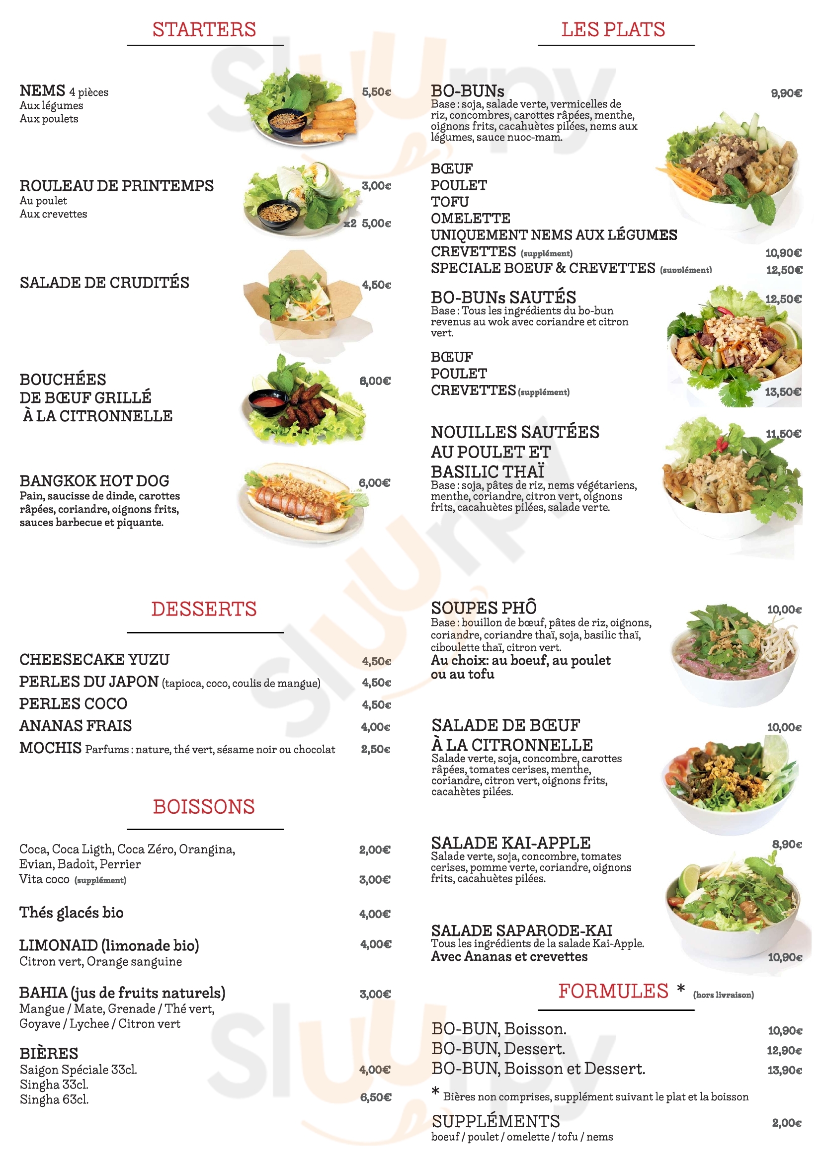 I Love Bo Bun Paris Menu - 1