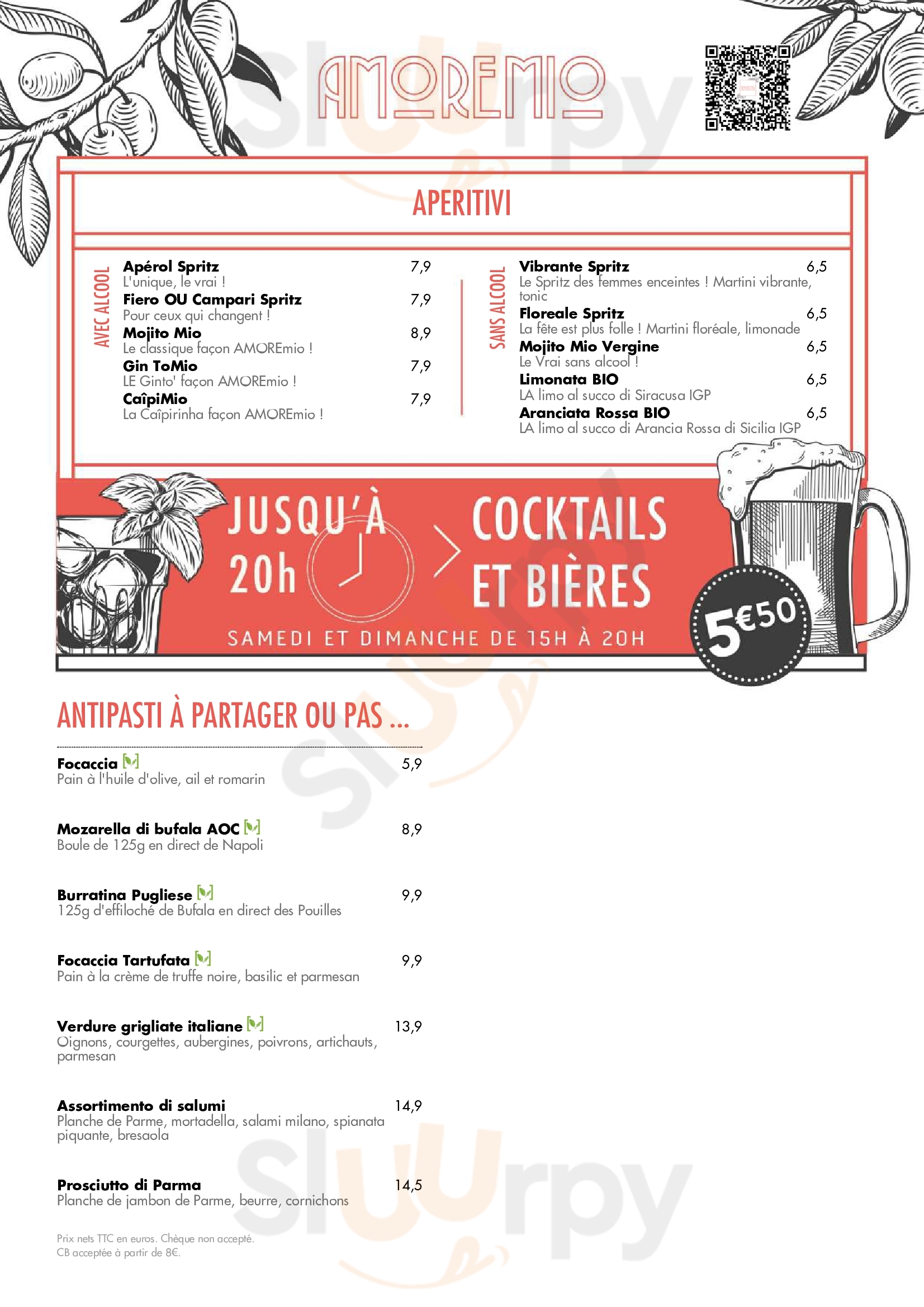 Amore Mio Paris Menu - 1