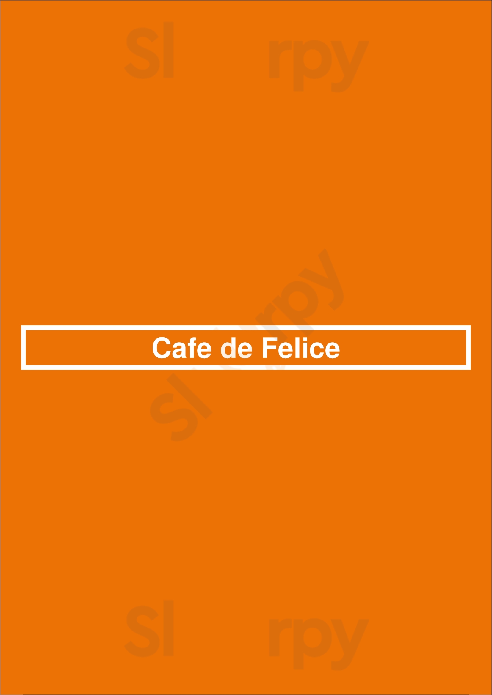 Cafe De Felice Paris Menu - 1