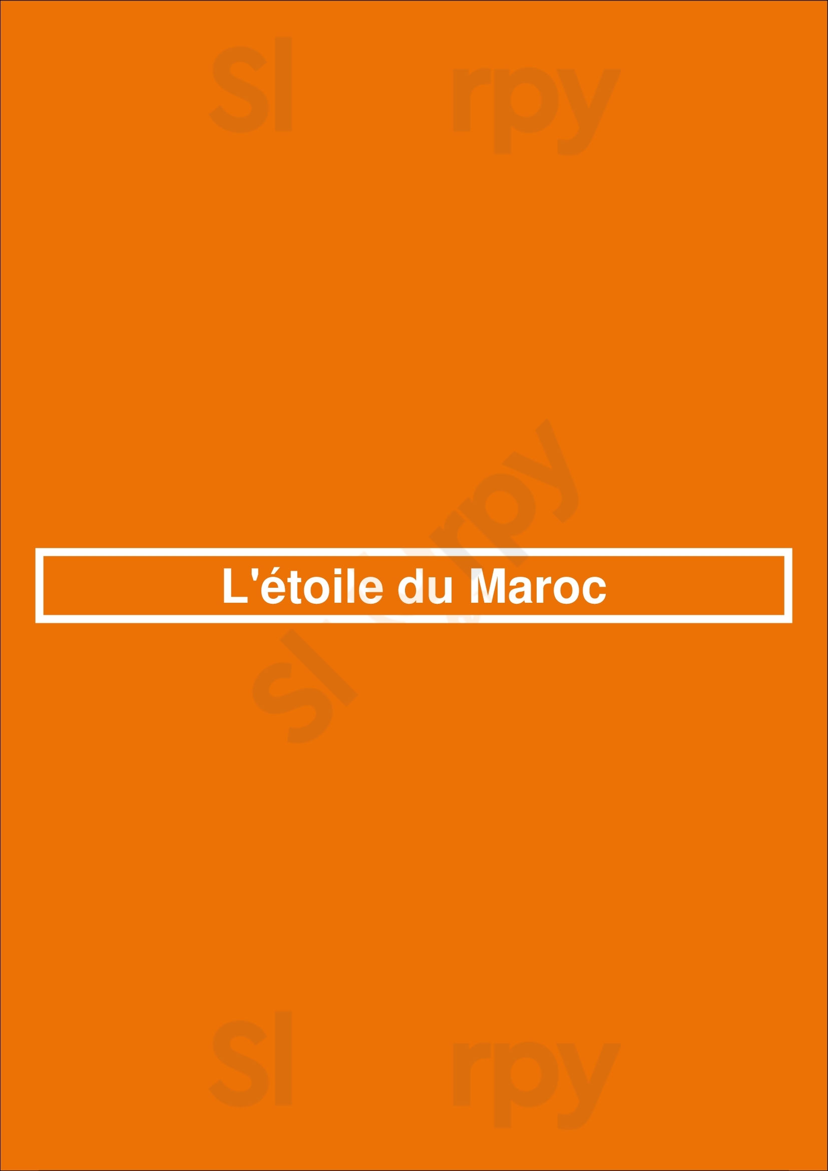 L'étoile Du Maroc Paris Menu - 1