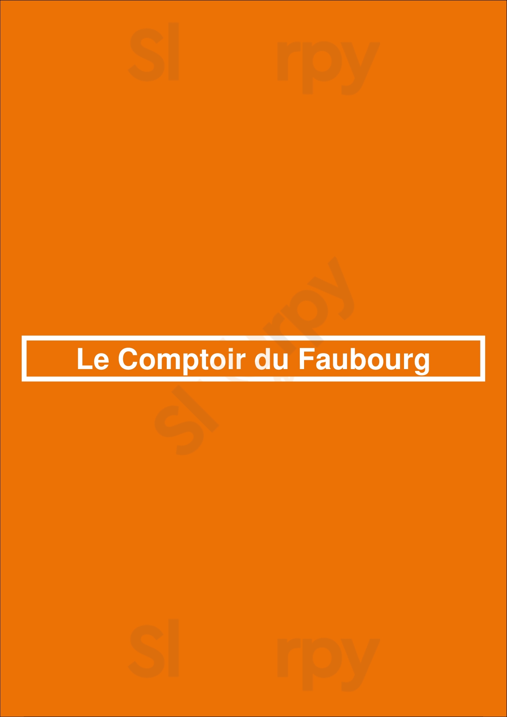 Le Comptoir Du Faubourg Paris Menu - 1