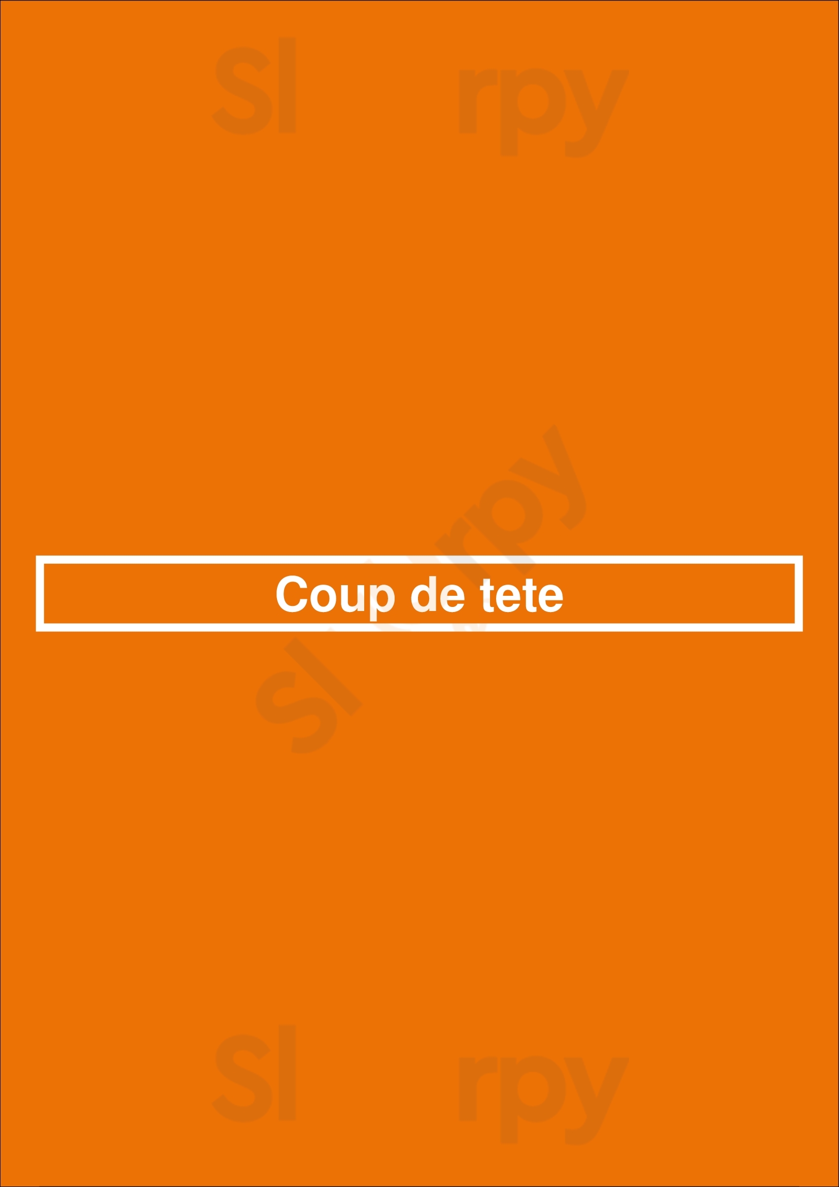 Coup De Tete Paris Menu - 1