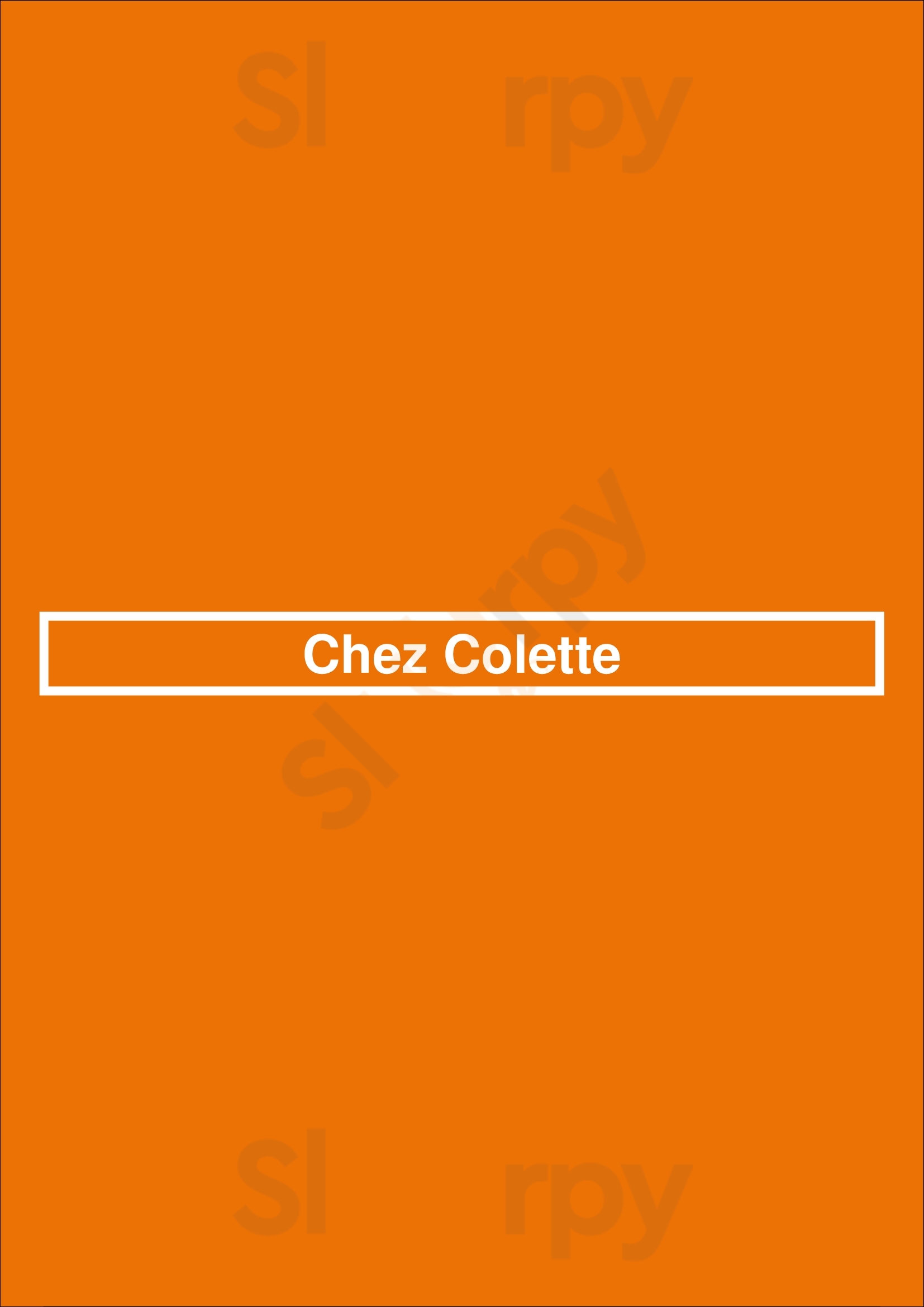 Chez Colette Paris Menu - 1