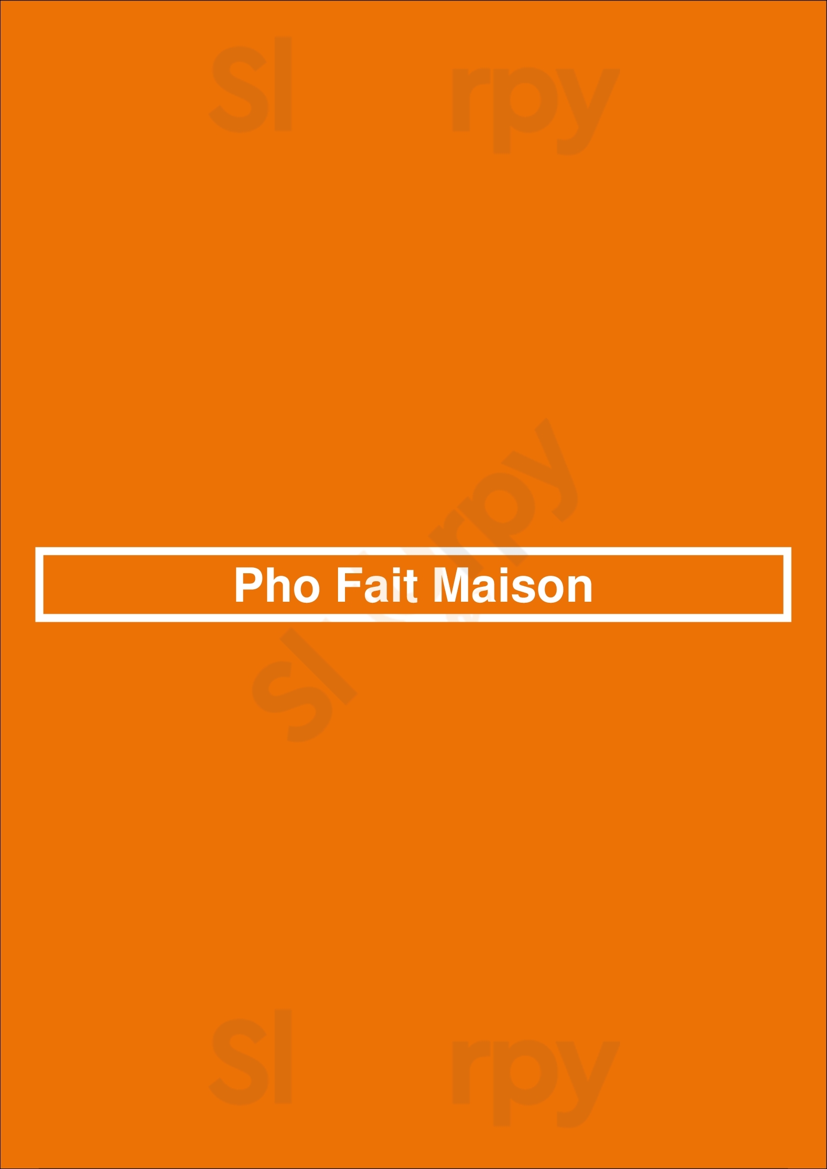 Pho Fait Maison Paris Menu - 1