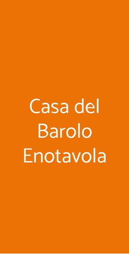 Casa Del Barolo Enotavola, Torino