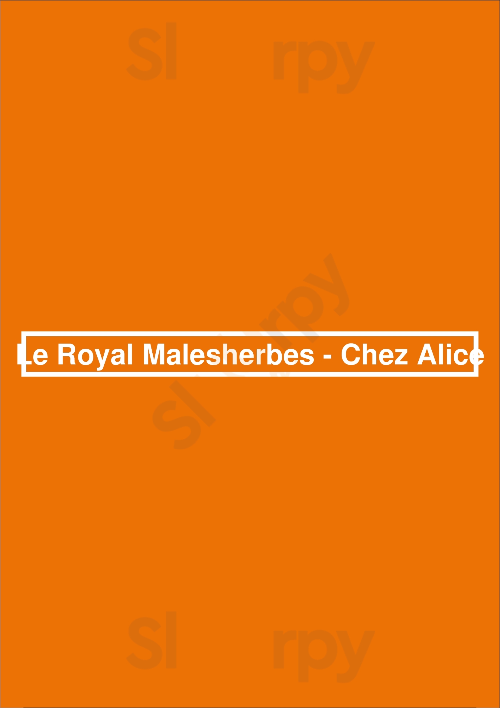 Le Royal Malesherbes - Chez Alice Paris Menu - 1