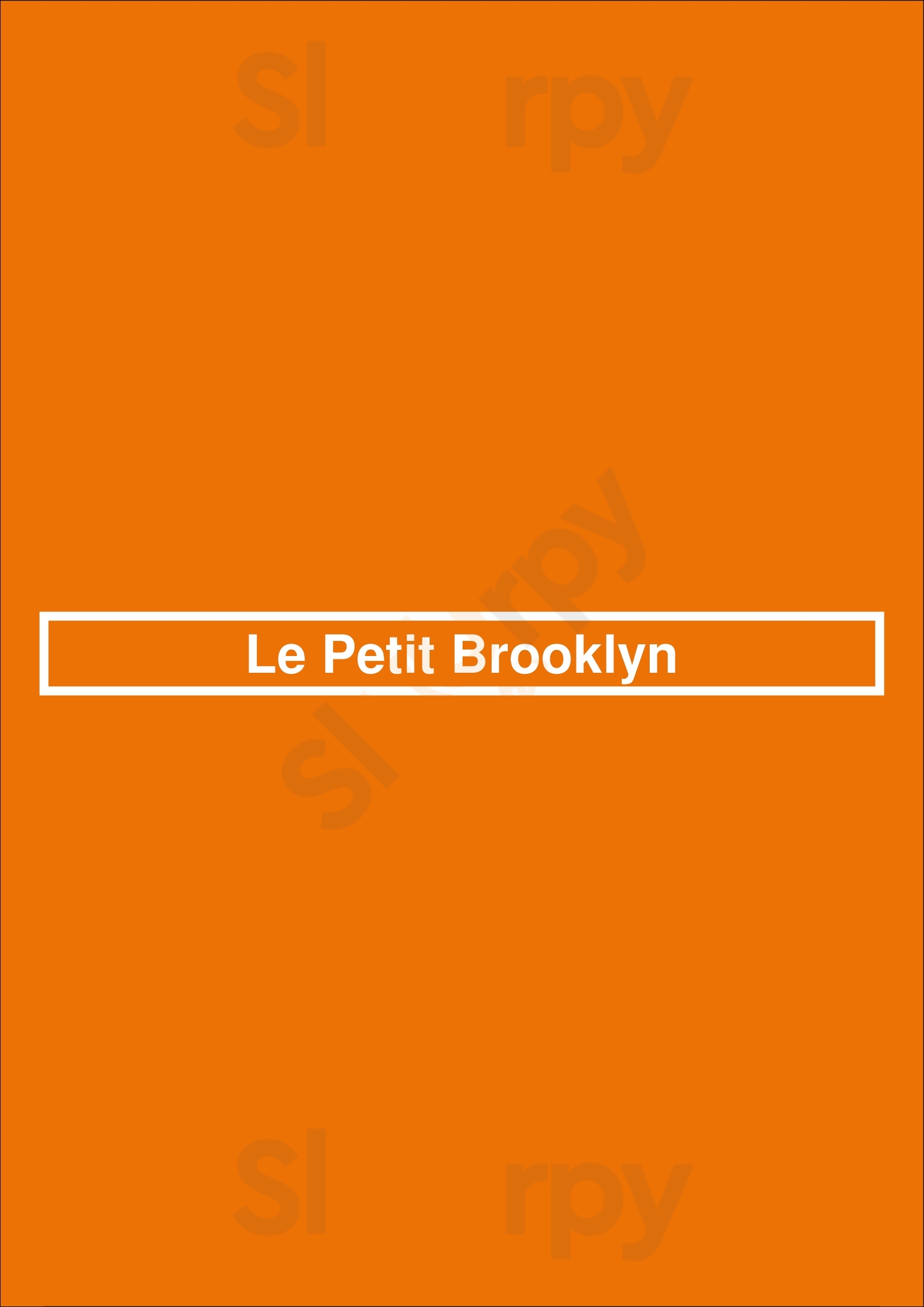 Le Petit Brooklyn Paris Menu - 1