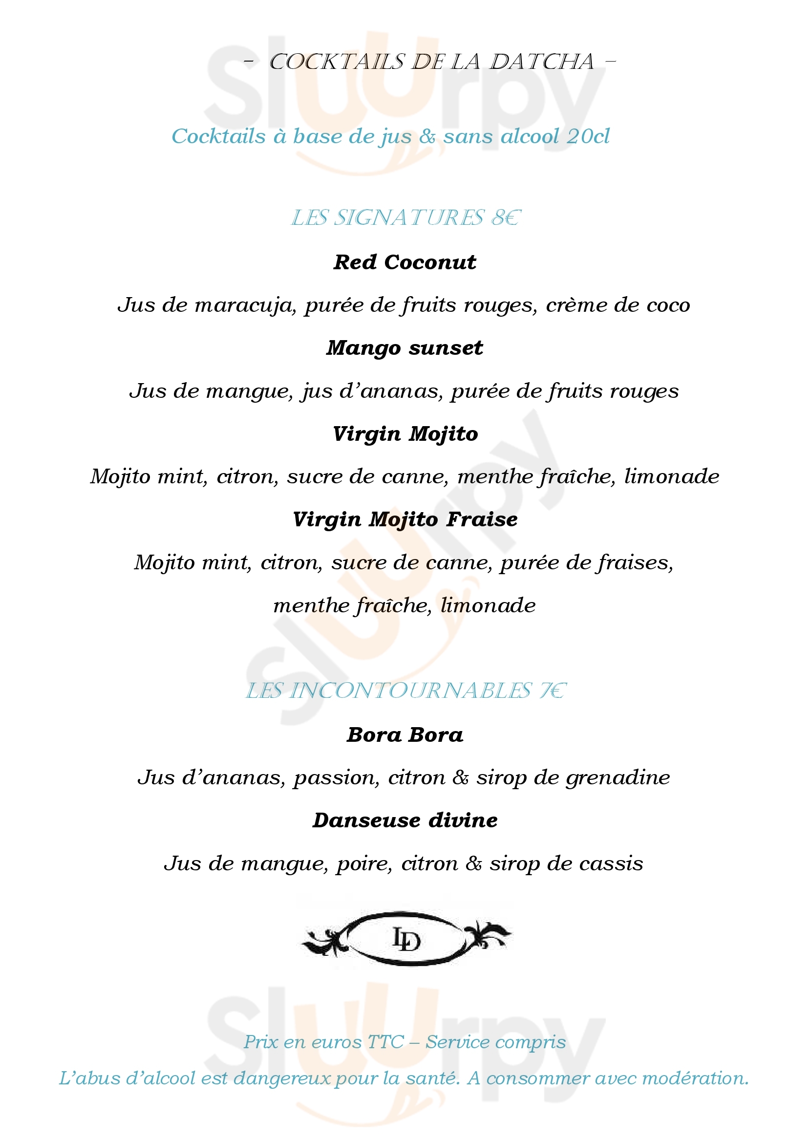 La Datcha Paris Menu - 1