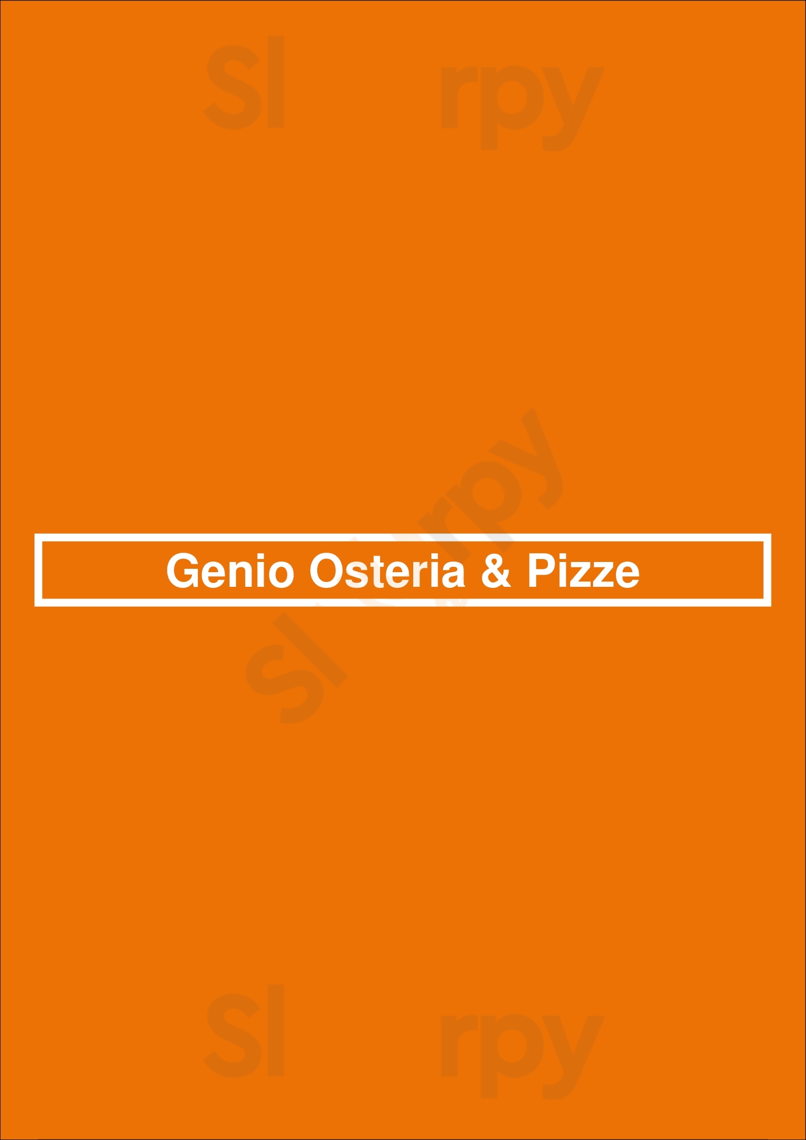 Genio Osteria & Pizze Paris Menu - 1