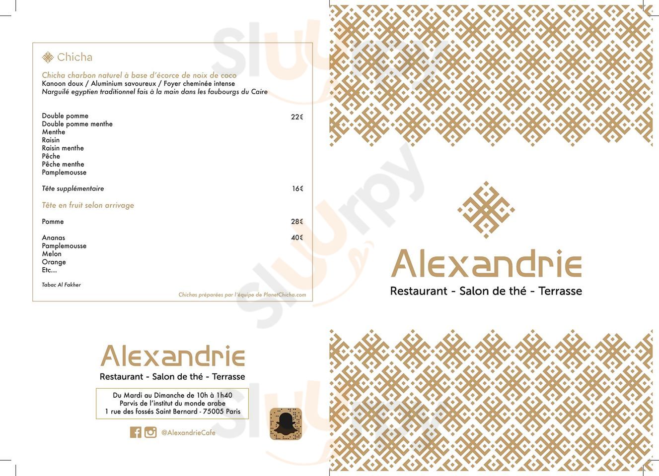 L’alexandrie Café Paris Menu - 1