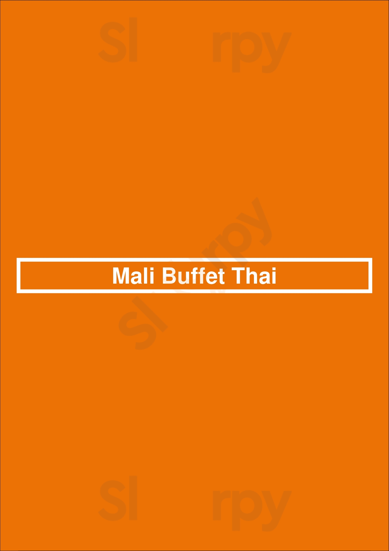 Mali Buffet Thai Paris Menu - 1