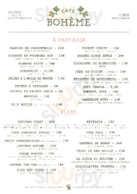Café Bohème menu