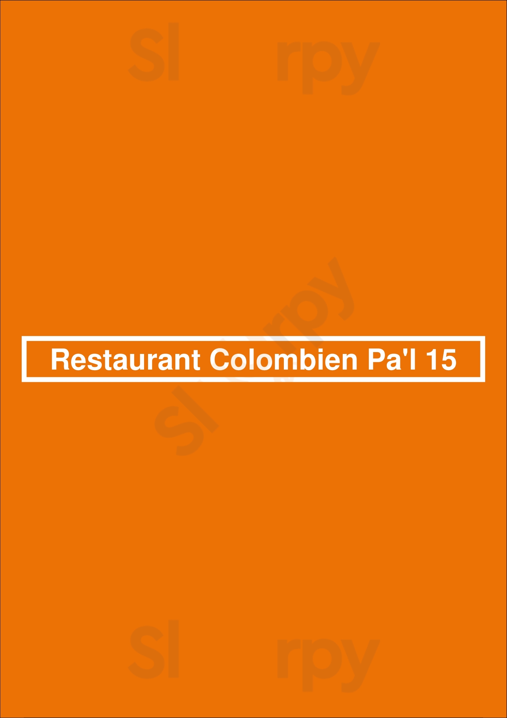 Restaurant Colombien Pa'l 15 Paris Menu - 1