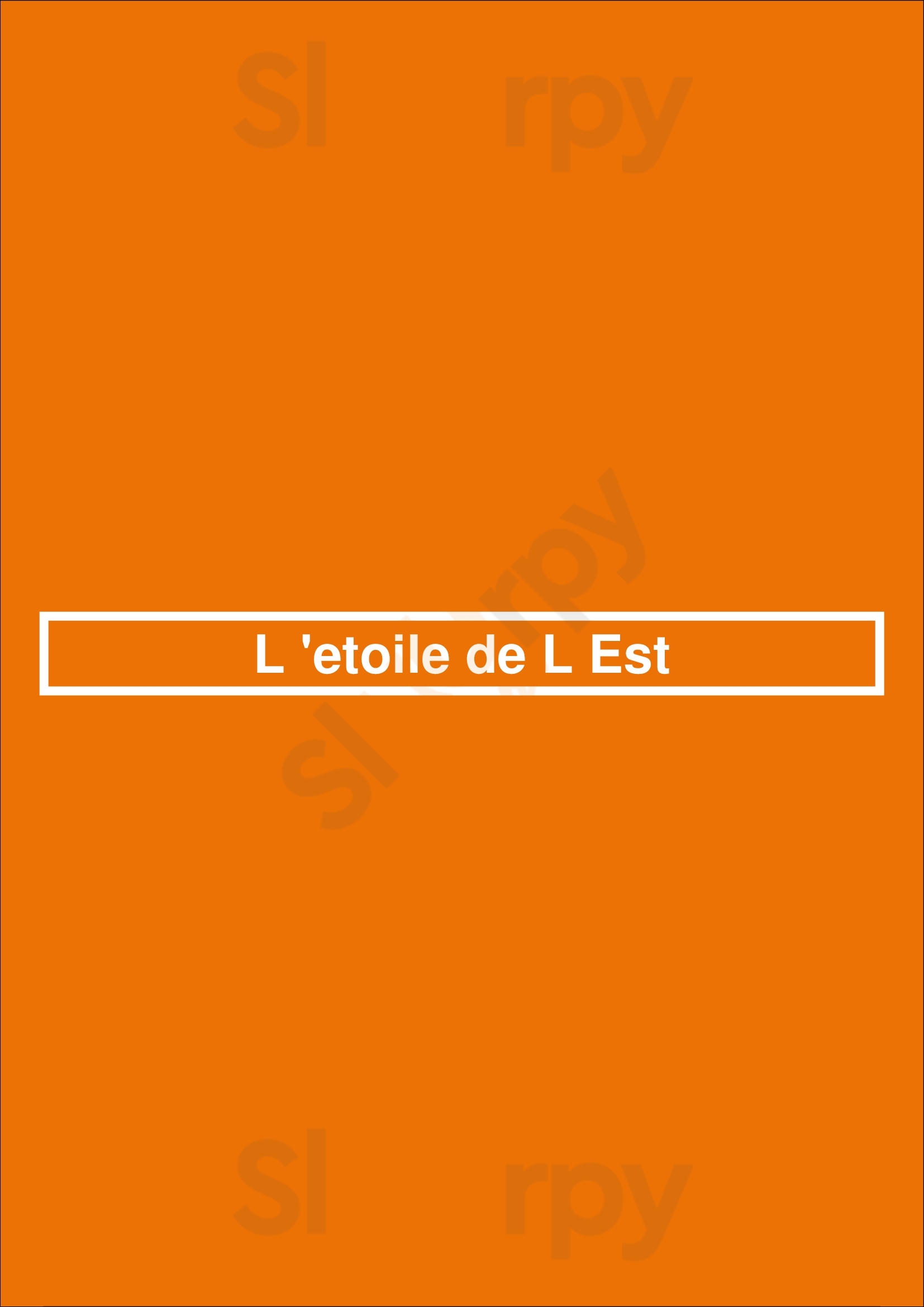 L 'etoile De L Est Paris Menu - 1