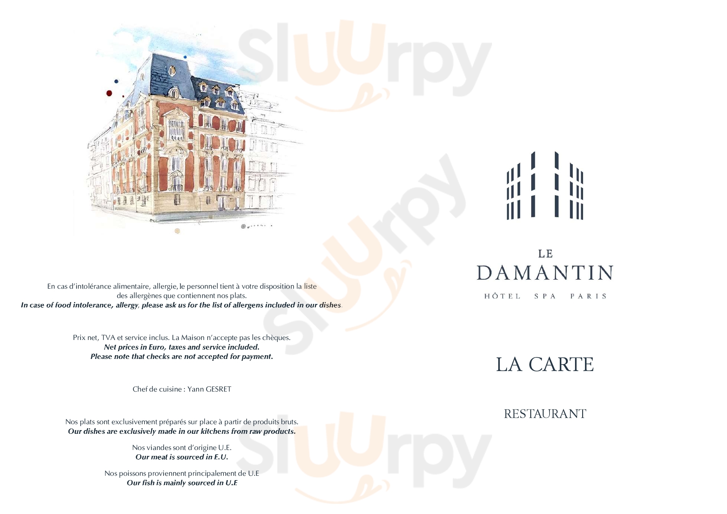 Le Damantin Paris Menu - 1