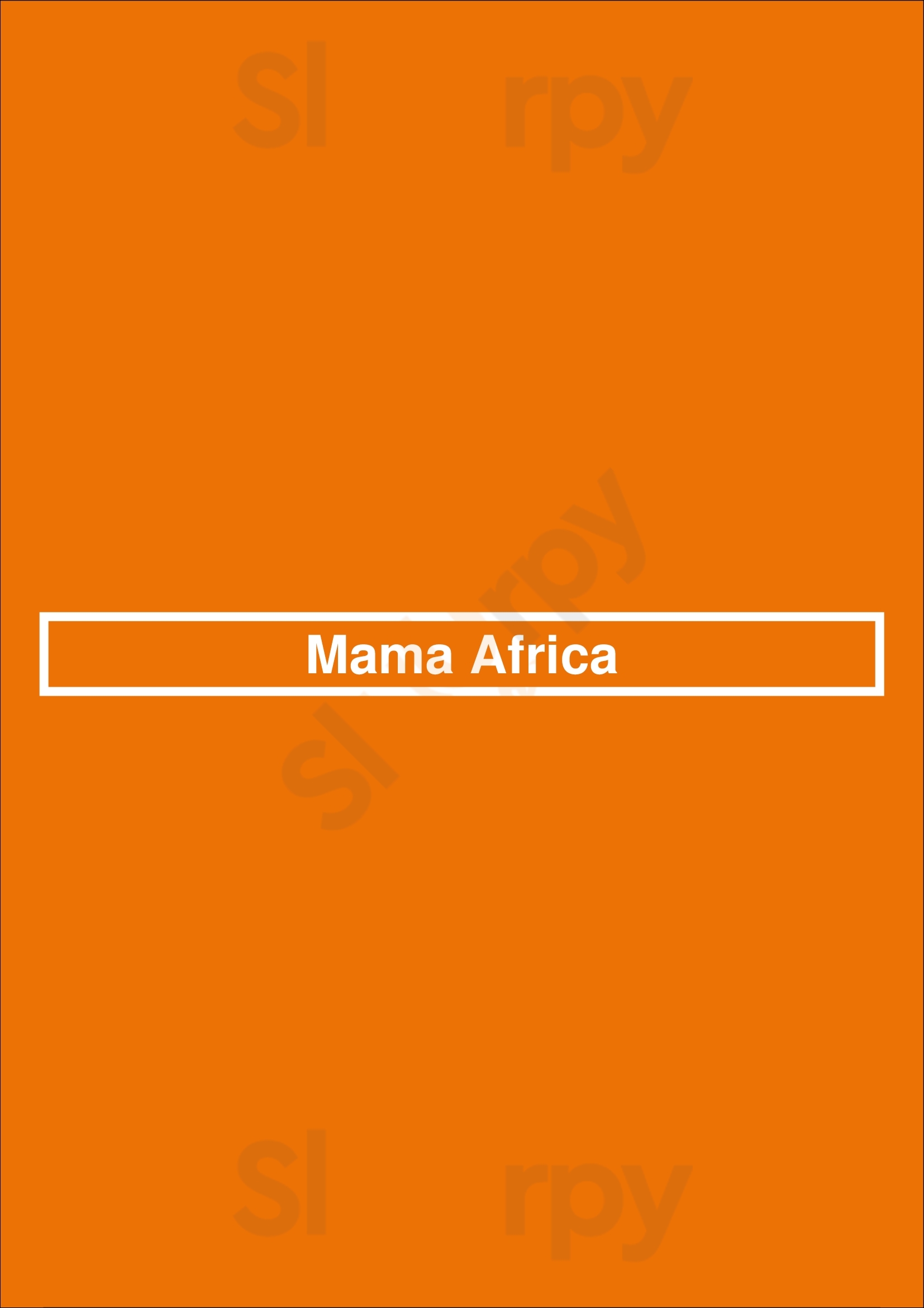 Mama Africa Paris Menu - 1
