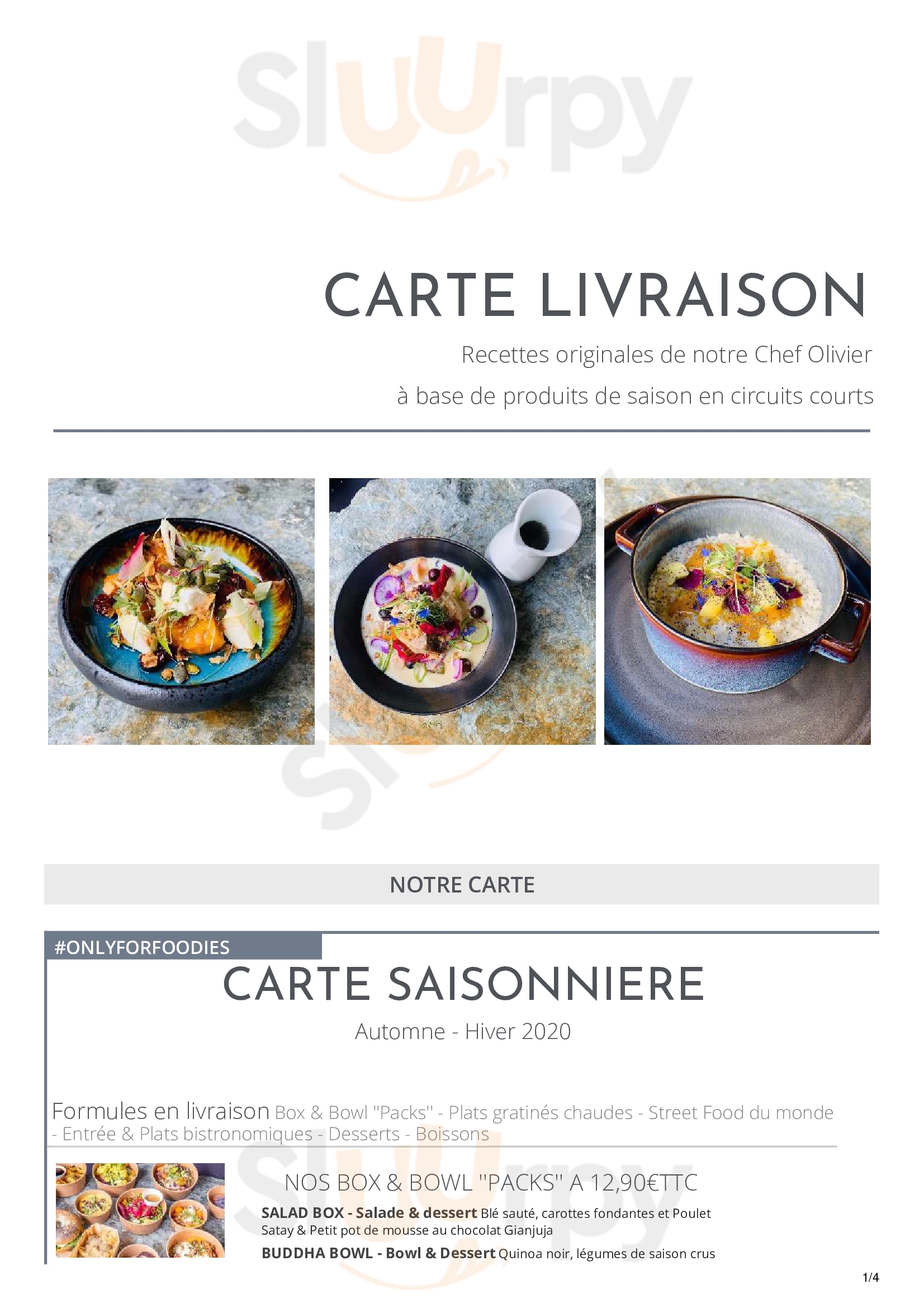 Origin Restaurant & Traiteur Paris Menu - 1