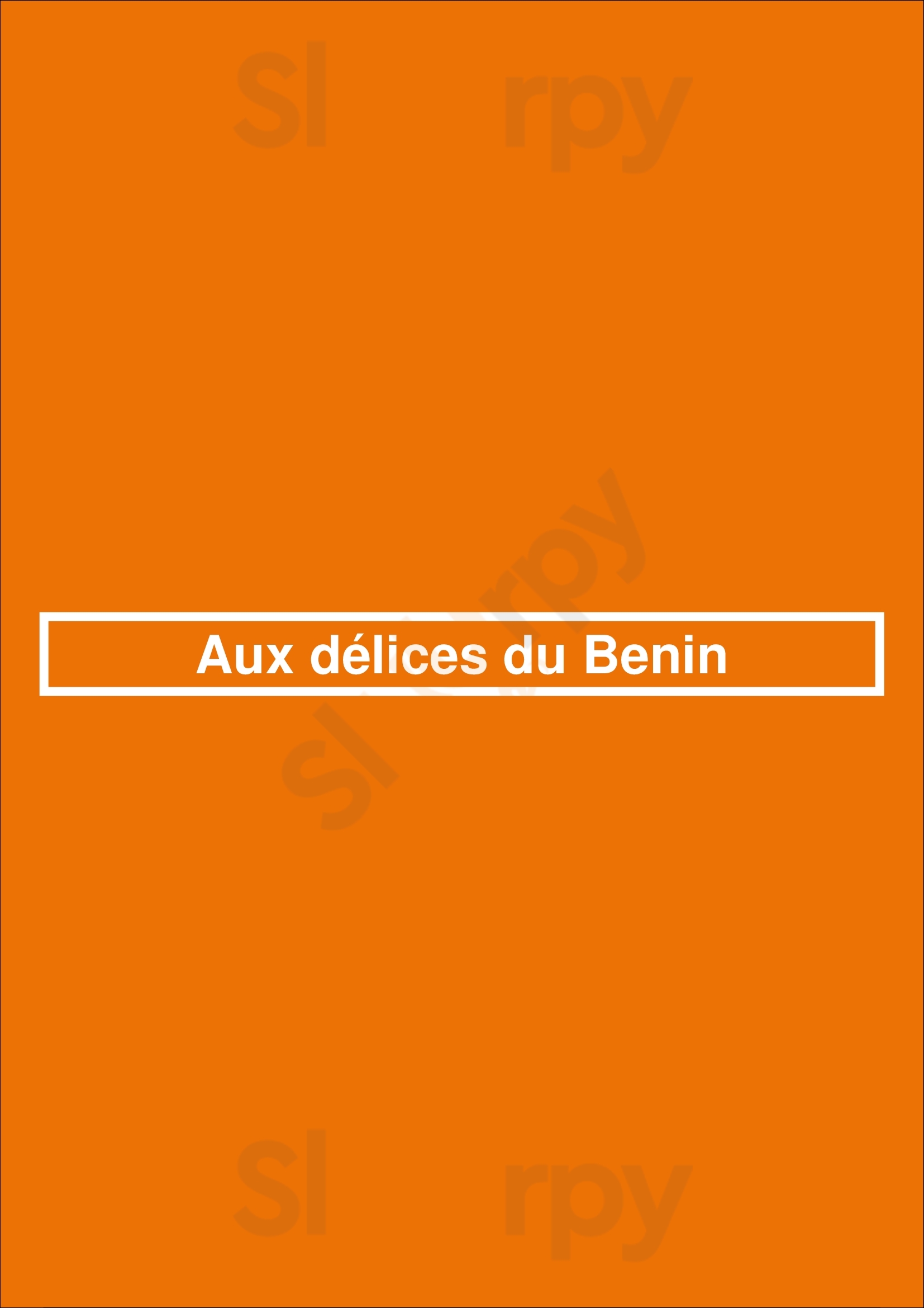 Aux Délices Du Benin Paris Menu - 1