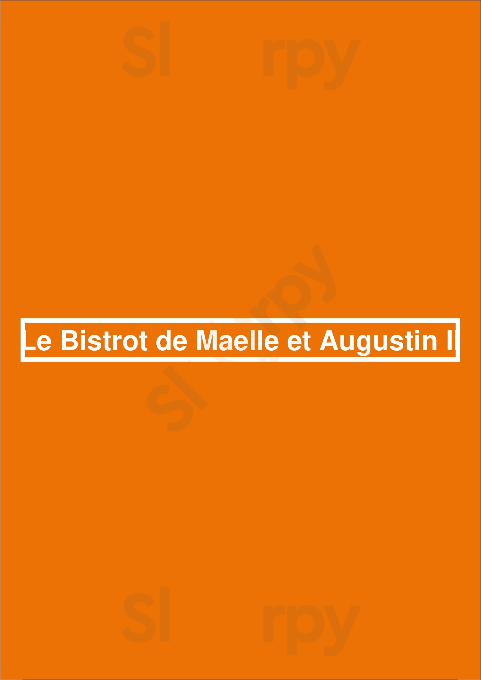 Le Bistrot De Maelle Et Augustin Ii Paris Menu - 1