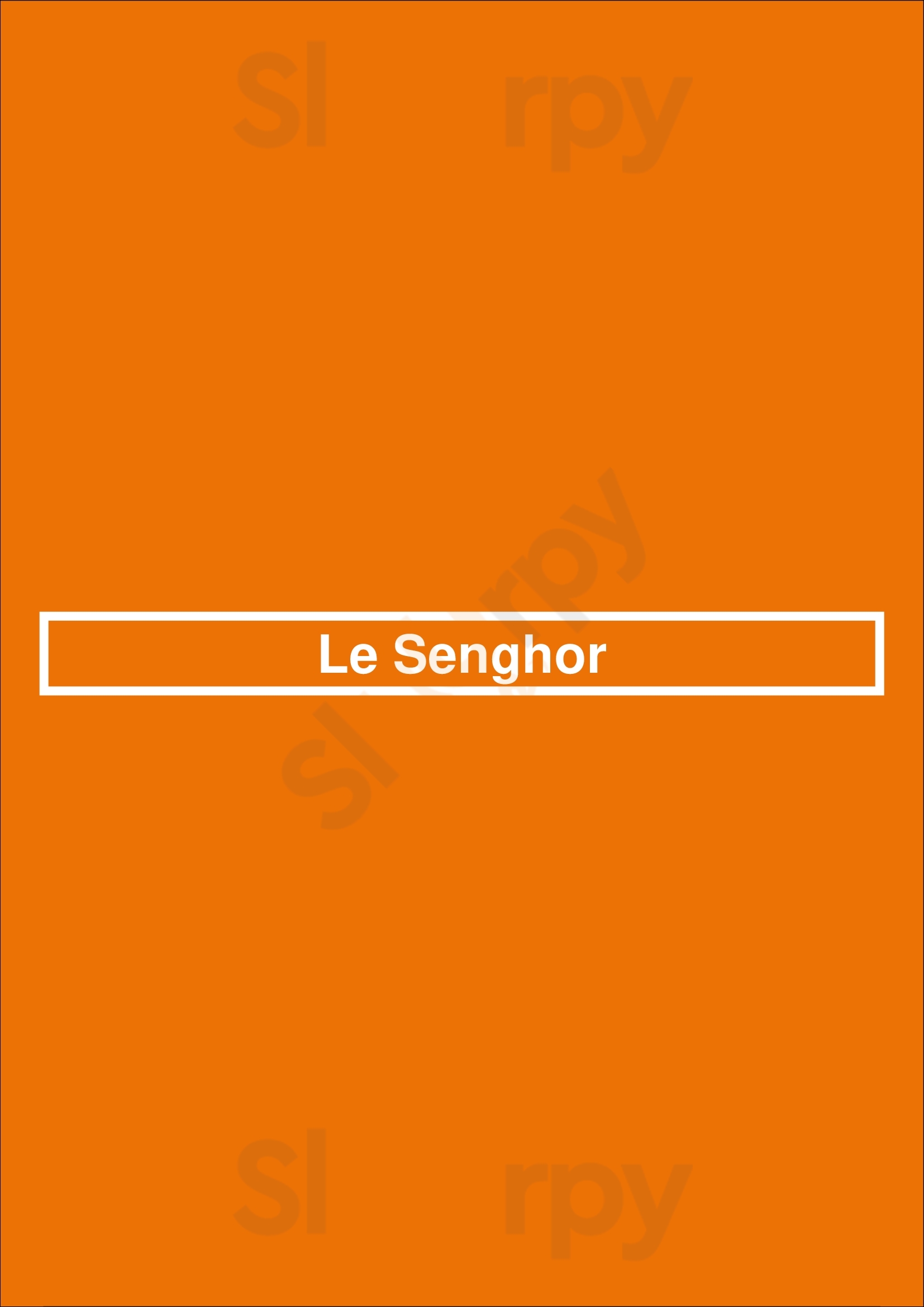 Le Senghor Paris Menu - 1