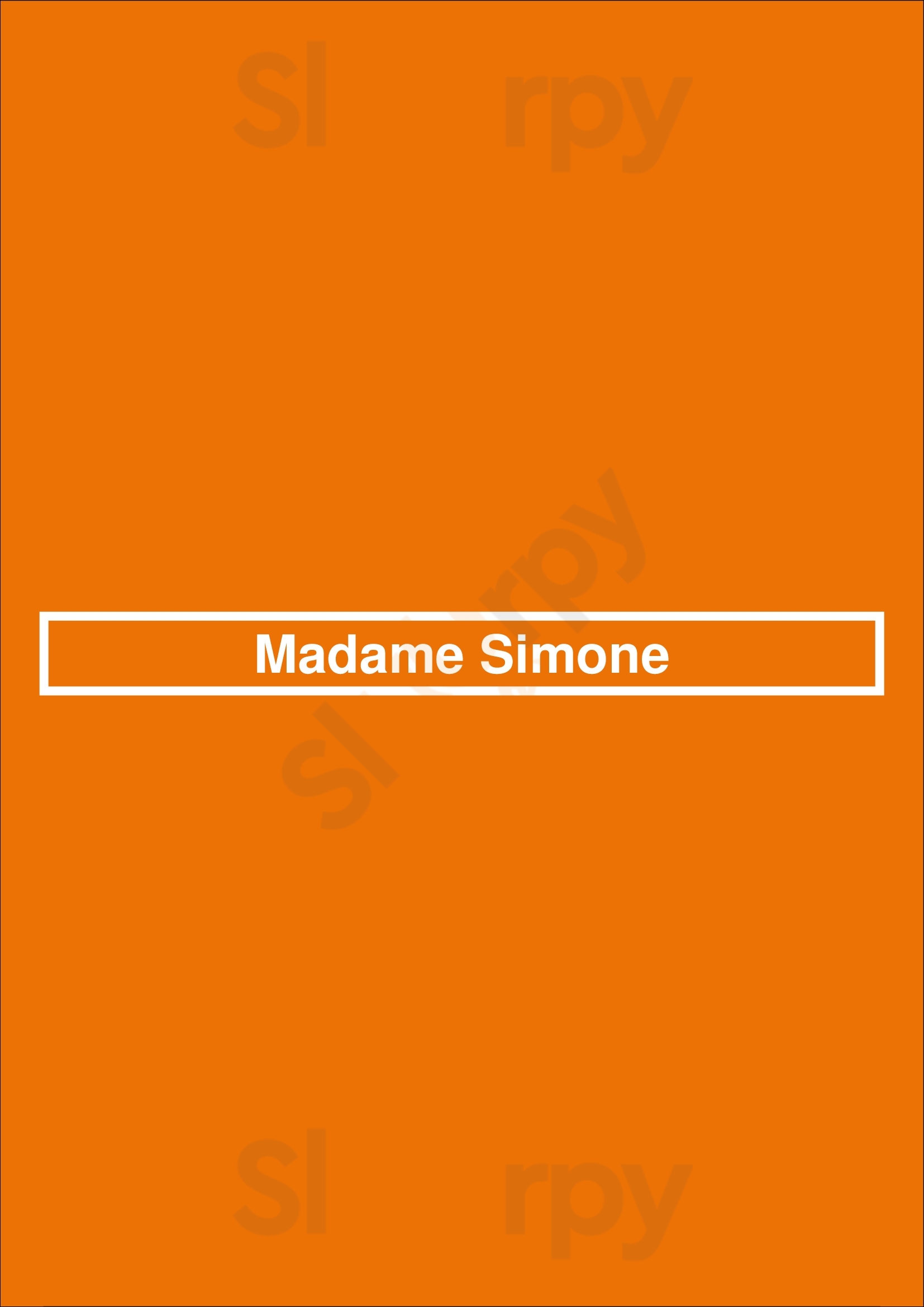 Madame Simone Paris Menu - 1
