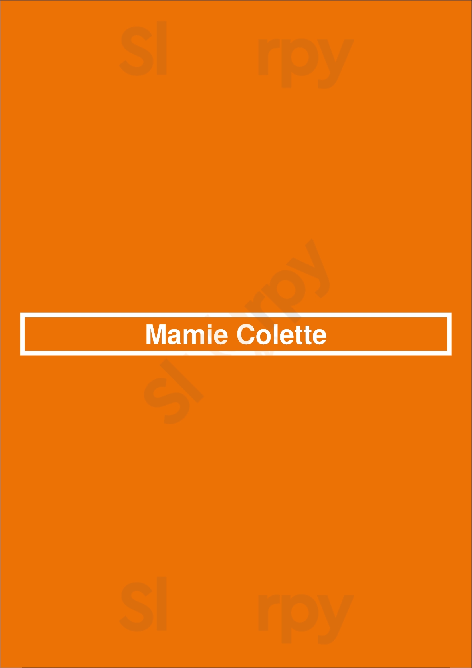 Mamie Colette Paris Menu - 1