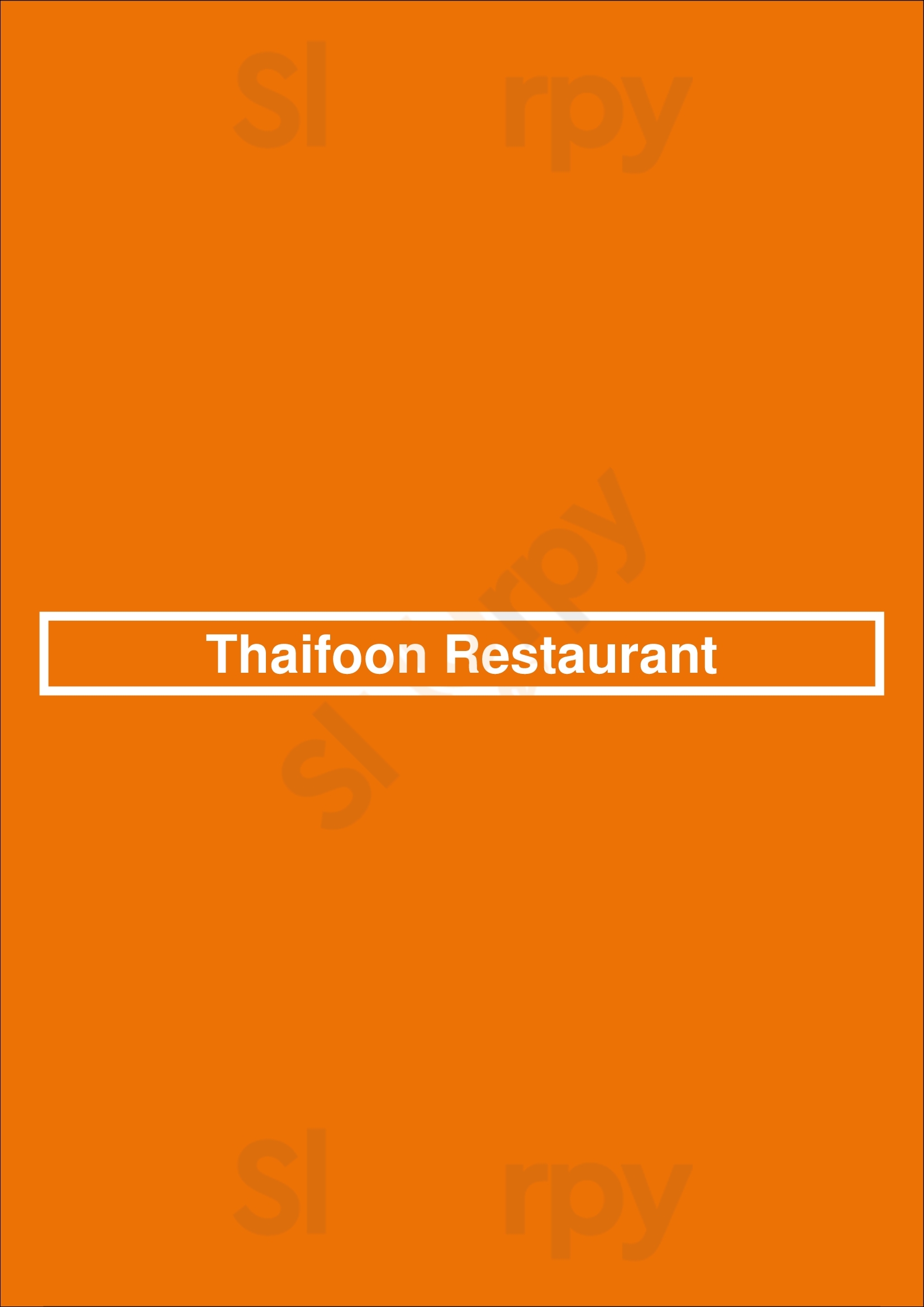 Thaifoon Restaurant London Menu - 1