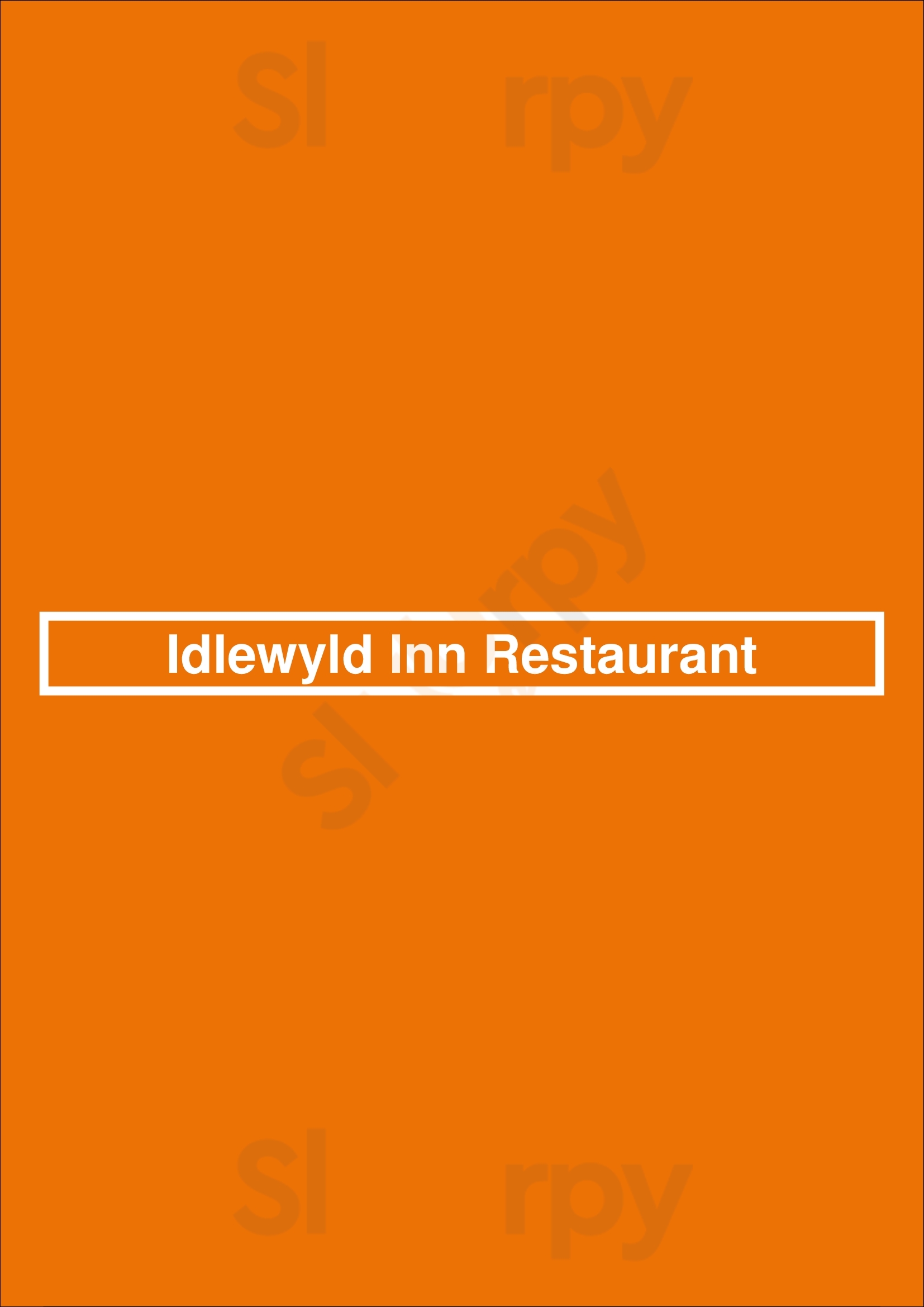 Idlewyld Inn Restaurant London Menu - 1