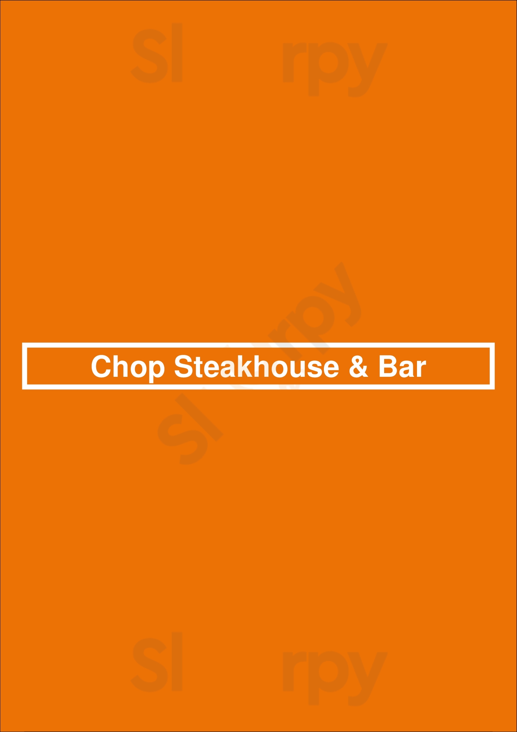 Chop Steakhouse & Bar London Menu - 1