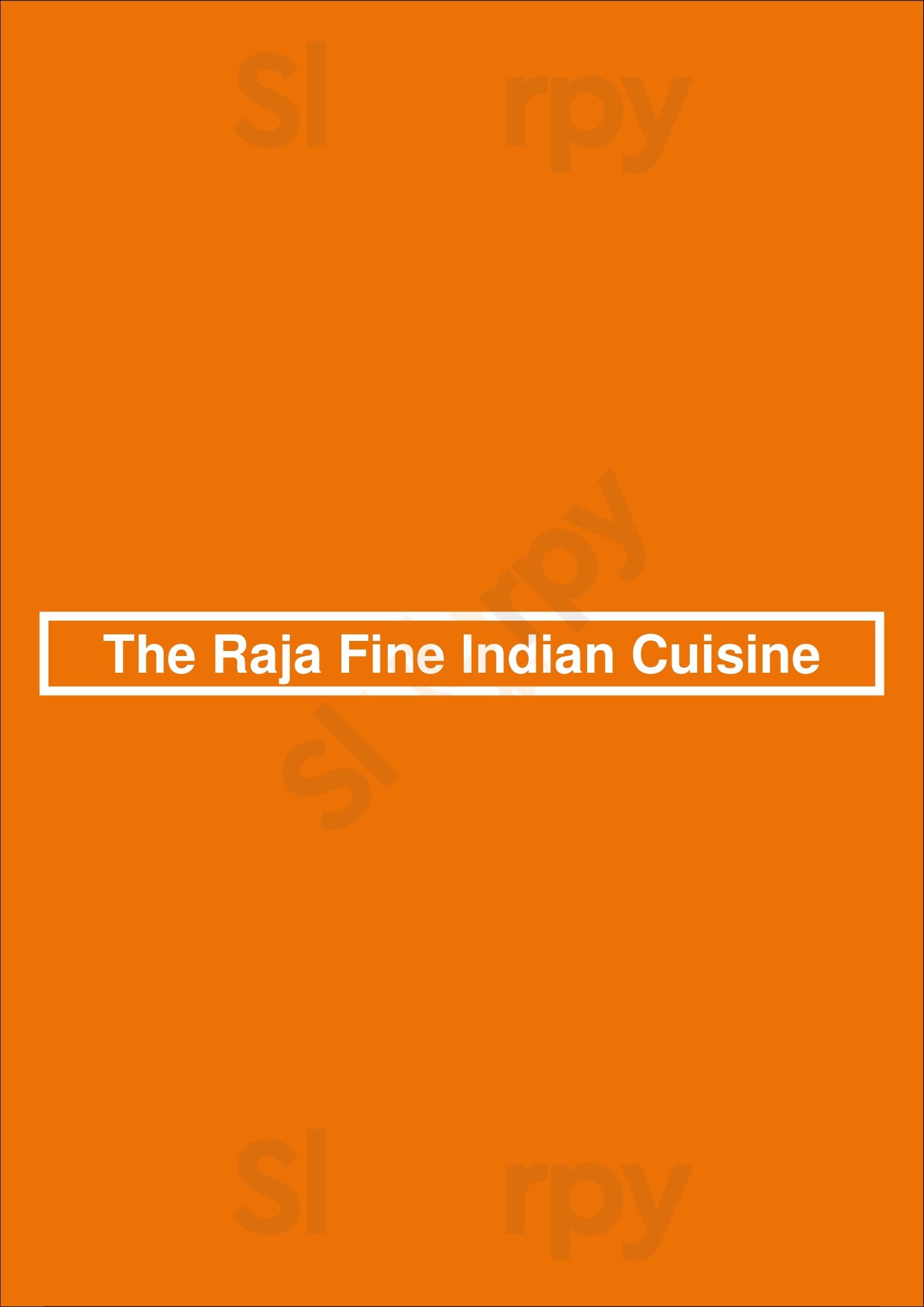 The Raja Fine Indian Cuisine London Menu - 1