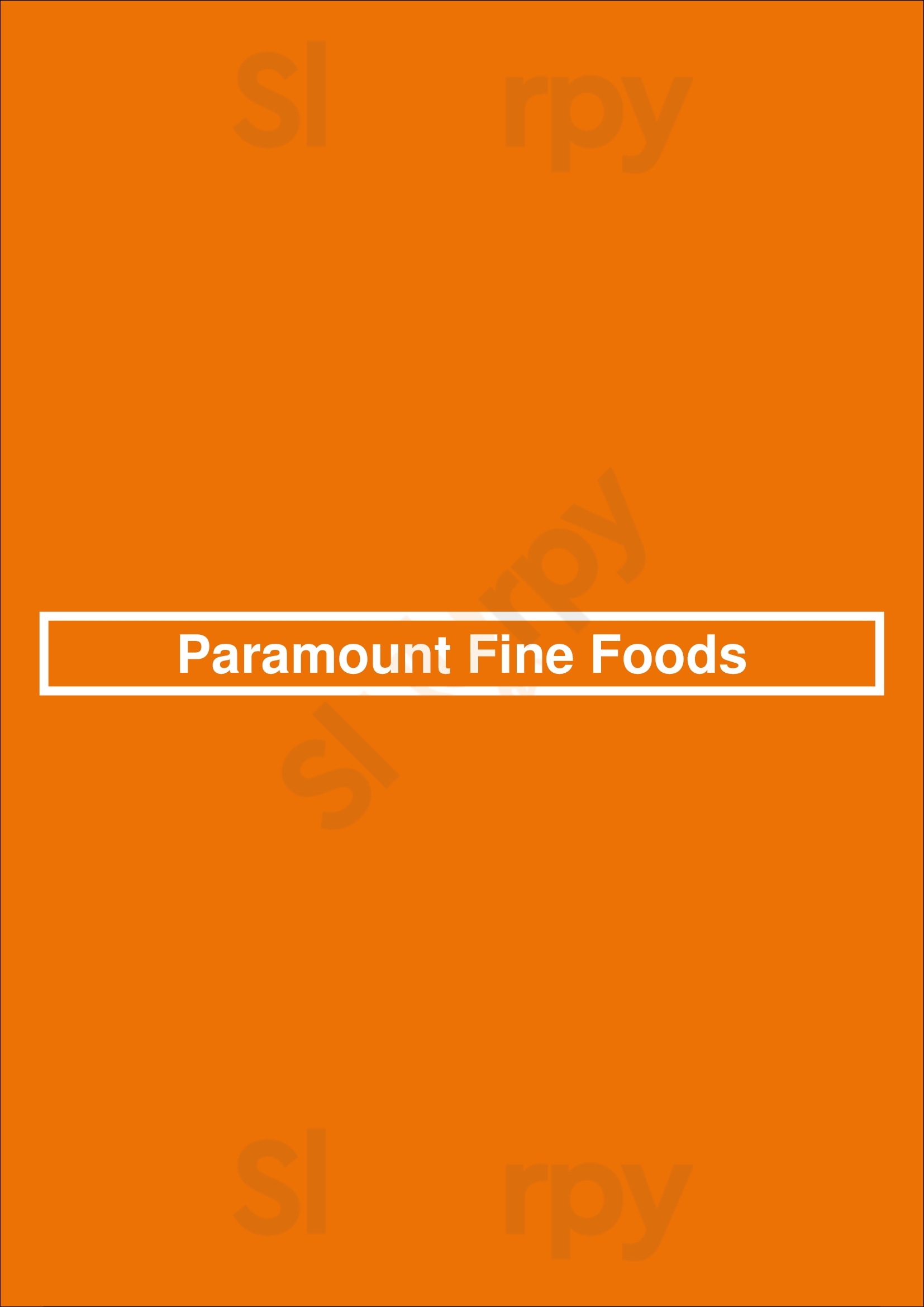 Paramount Fine Foods London Menu - 1