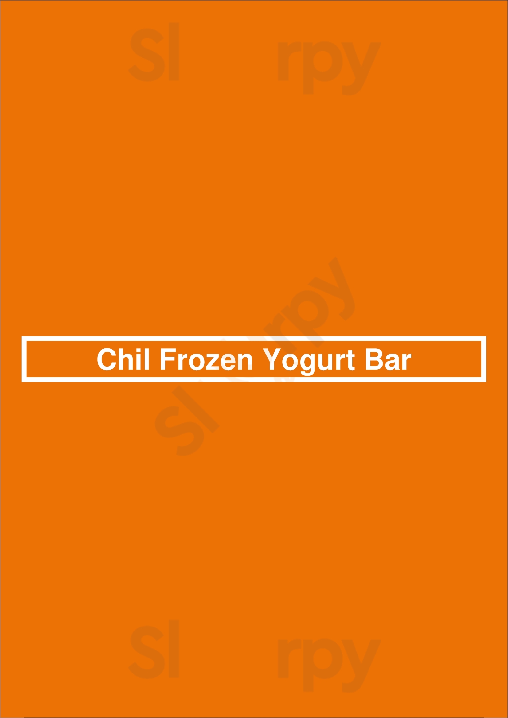 Chil Frozen Yogurt Bar London Menu - 1