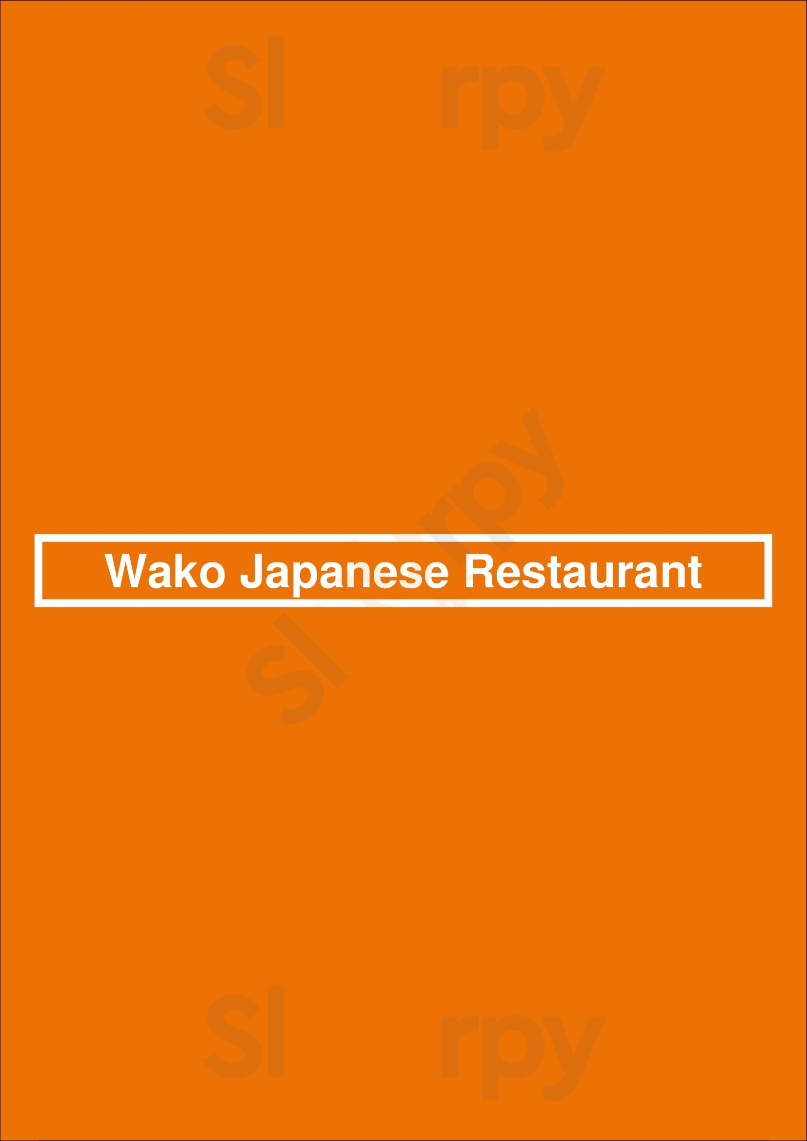 Wako Japanese Restaurant London Menu - 1