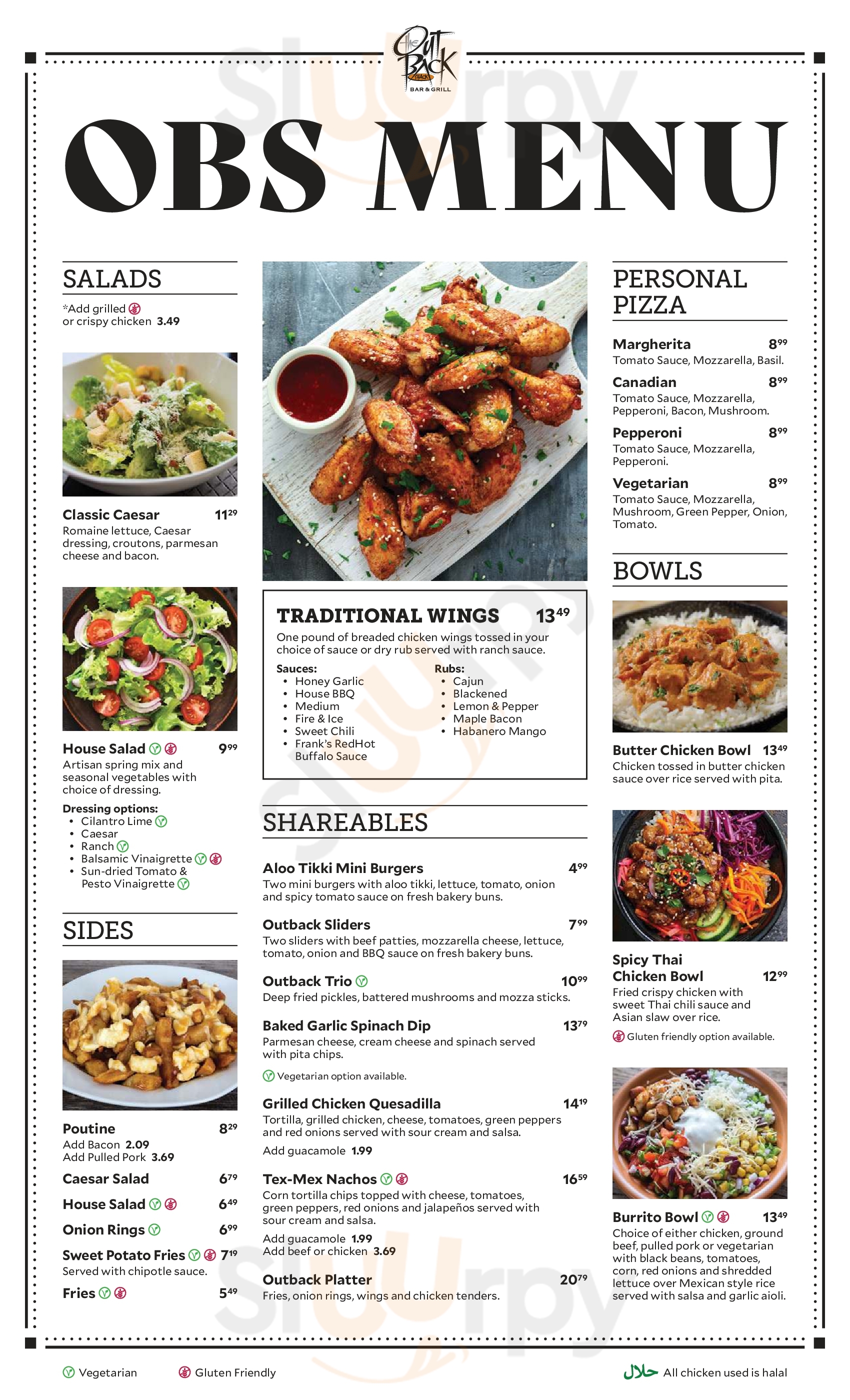 Outback Shack Bar & Grill London Menu - 1