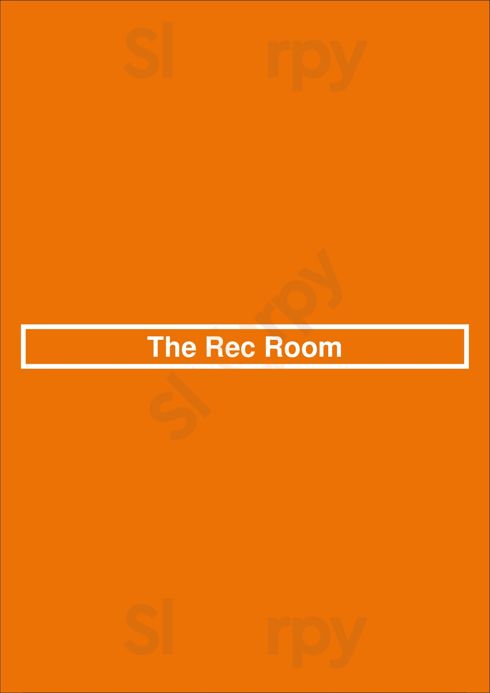 The Rec Room London Menu - 1
