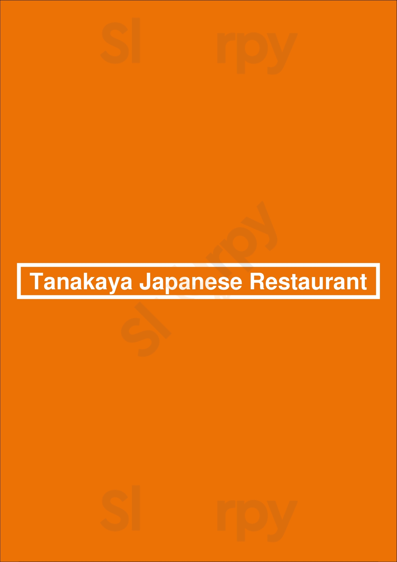 Tanakaya Japanese Restaurant London Menu - 1