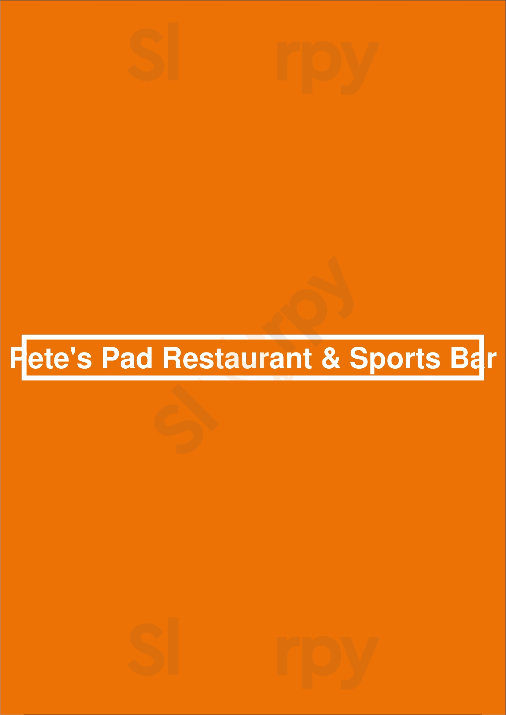 Pete's Pad Restaurant & Sports Bar London Menu - 1