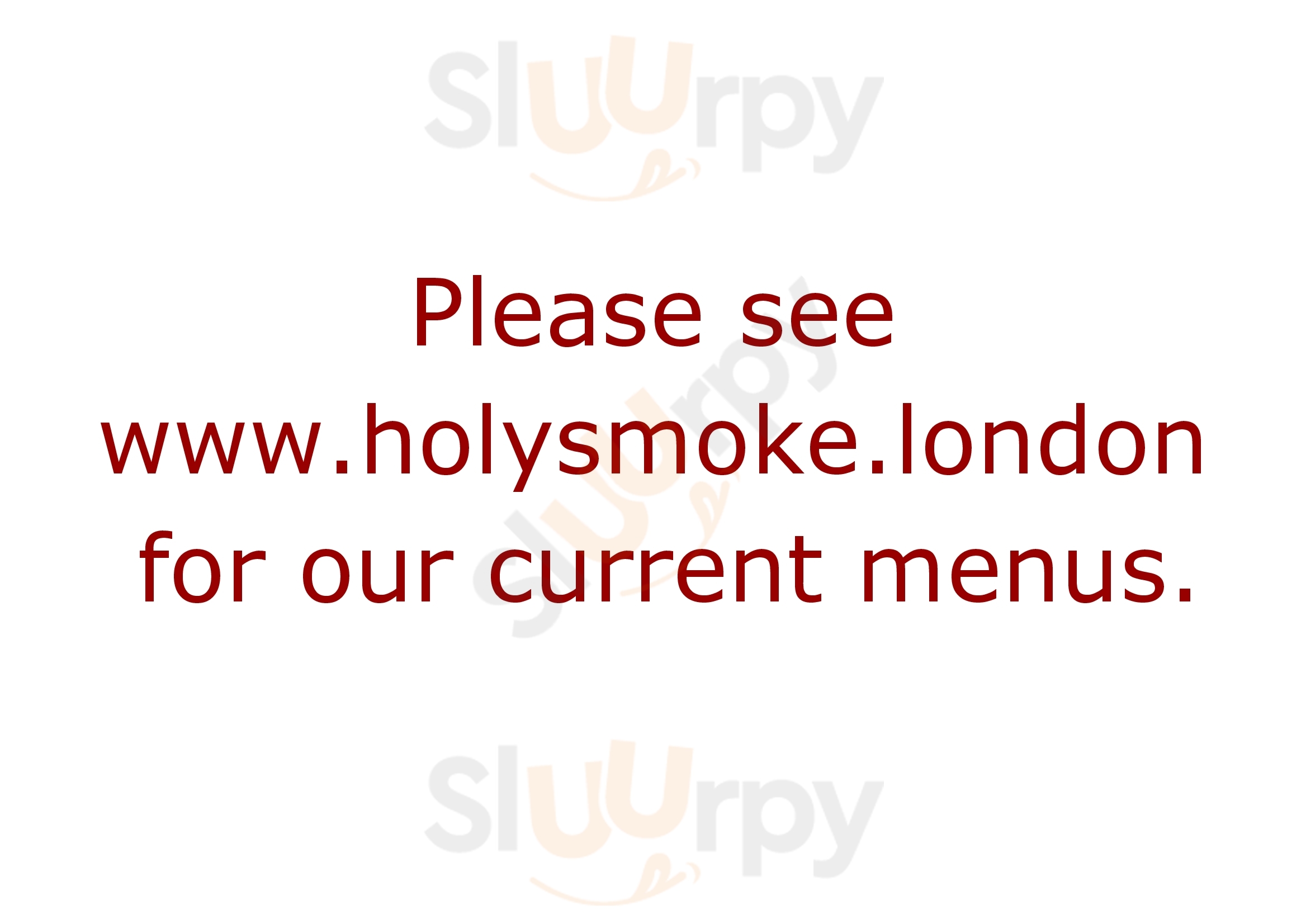 Holy Smoke London Menu - 1
