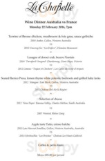 Galvin La Chapelle menu
