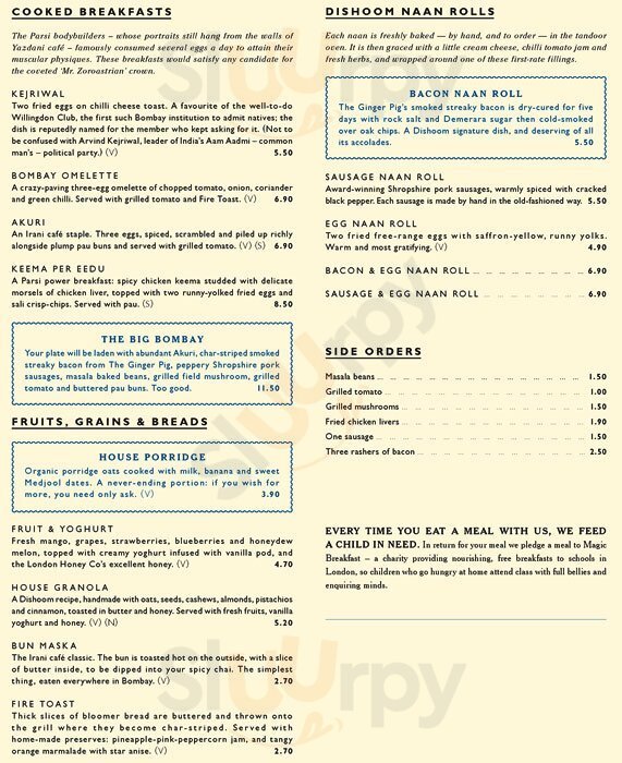 Dishoom Shoreditch London Menu - 1