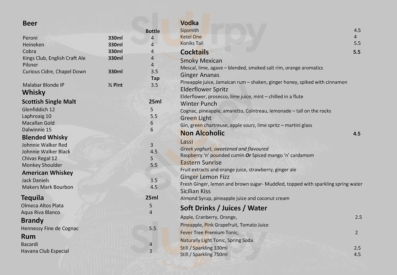 Main Menu - Hankies Marble Arch