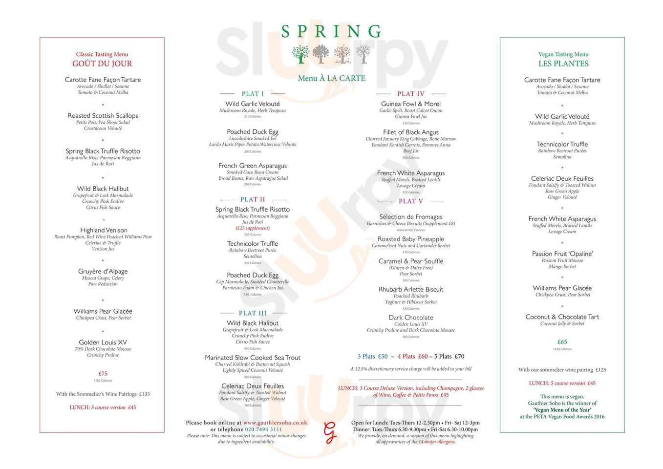 Main Menu - Gauthier Soho