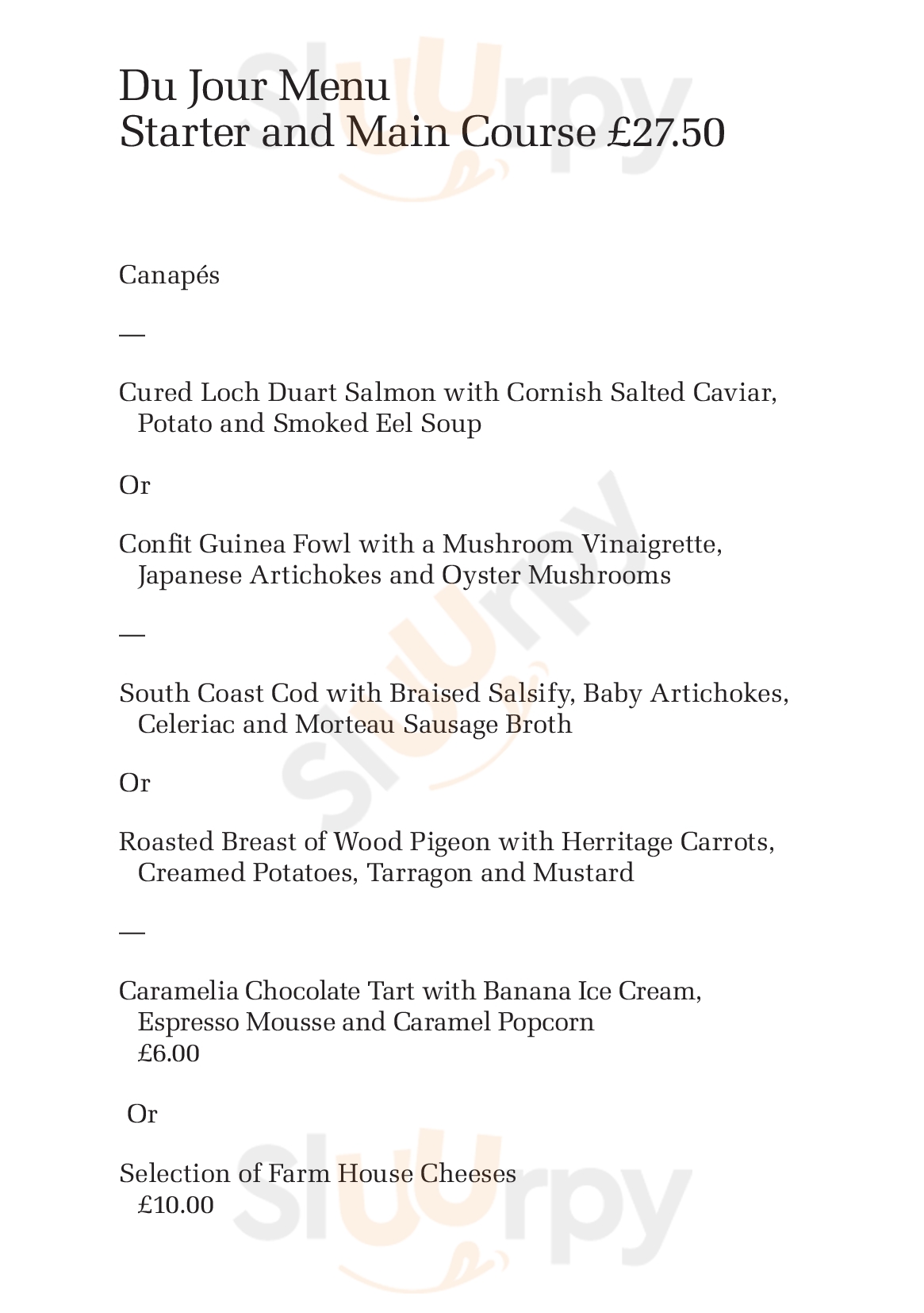 Main Menu - Pied A Terre