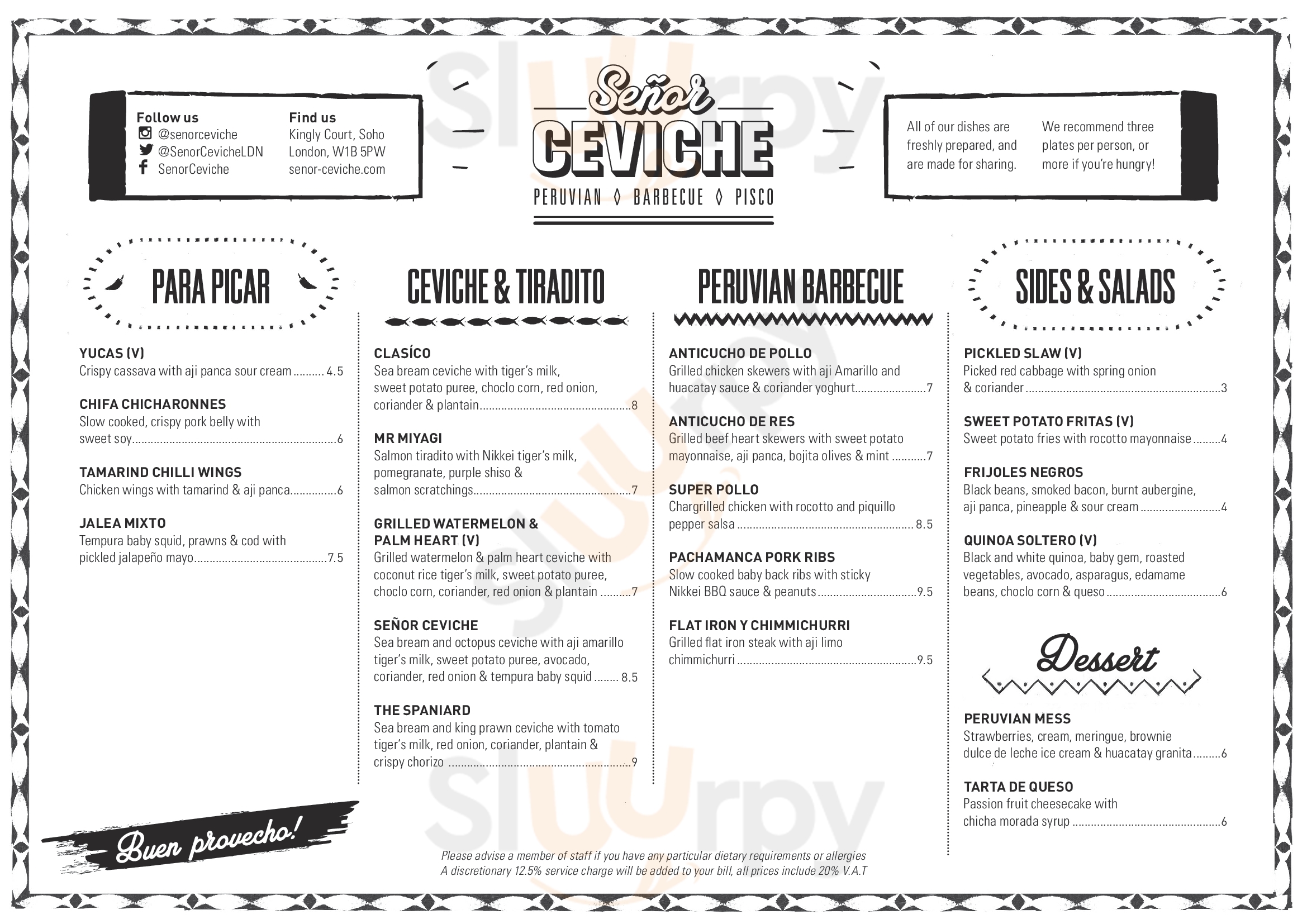 Main Menu - Senor Ceviche