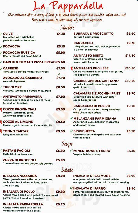 La Pappardella London Menu - 1